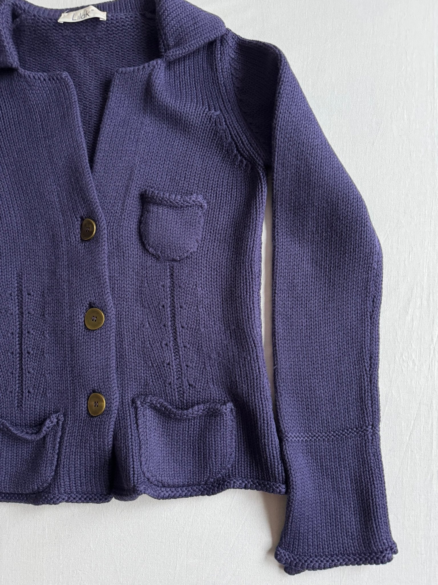 🙆‍♀️ Cardigan Y2K Damă Mov Închis din Lână Merino – aprox. S / M - anbracaminte