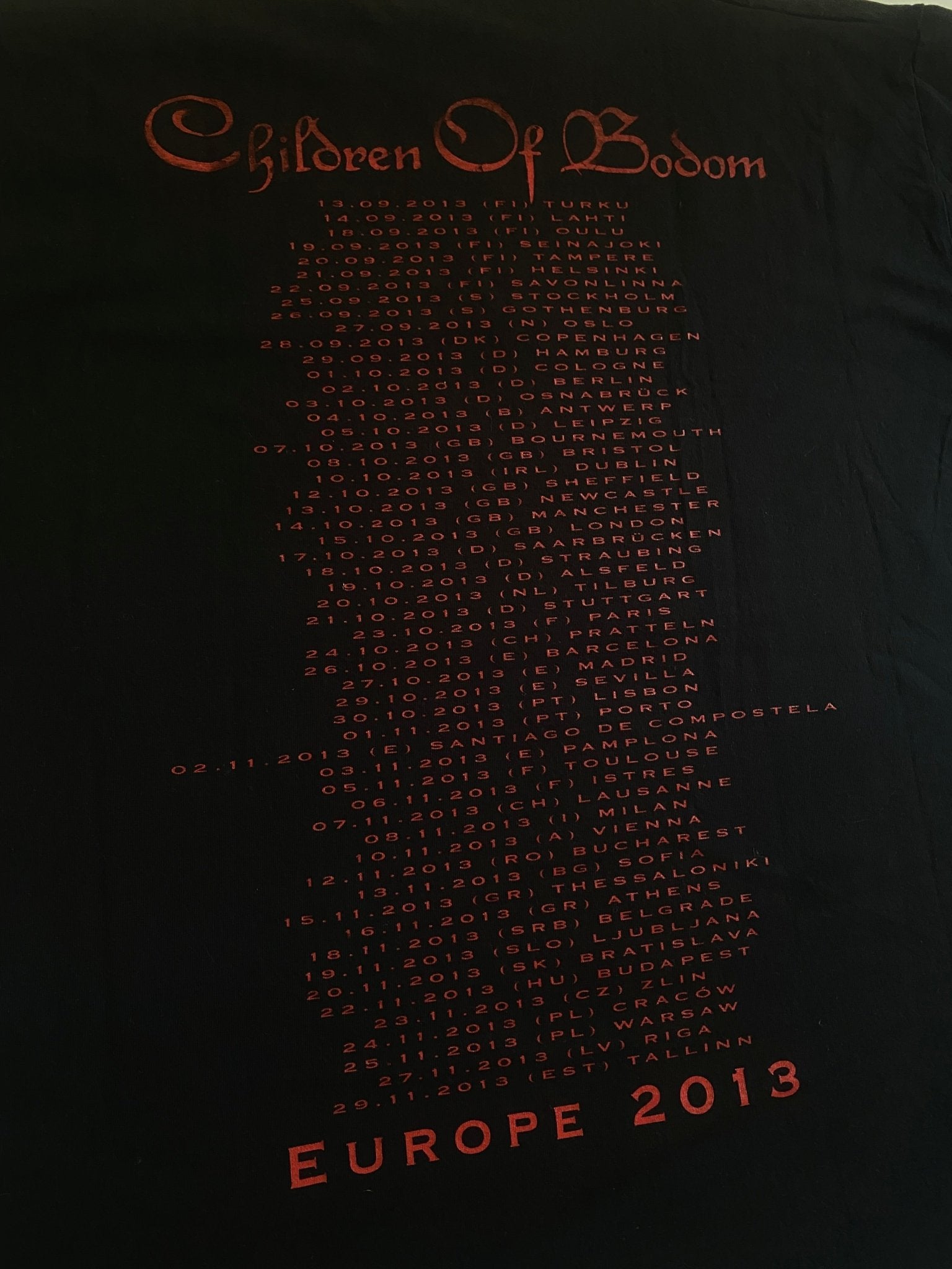 Children of Bodom 2013 Tour Tee - anbracaminte