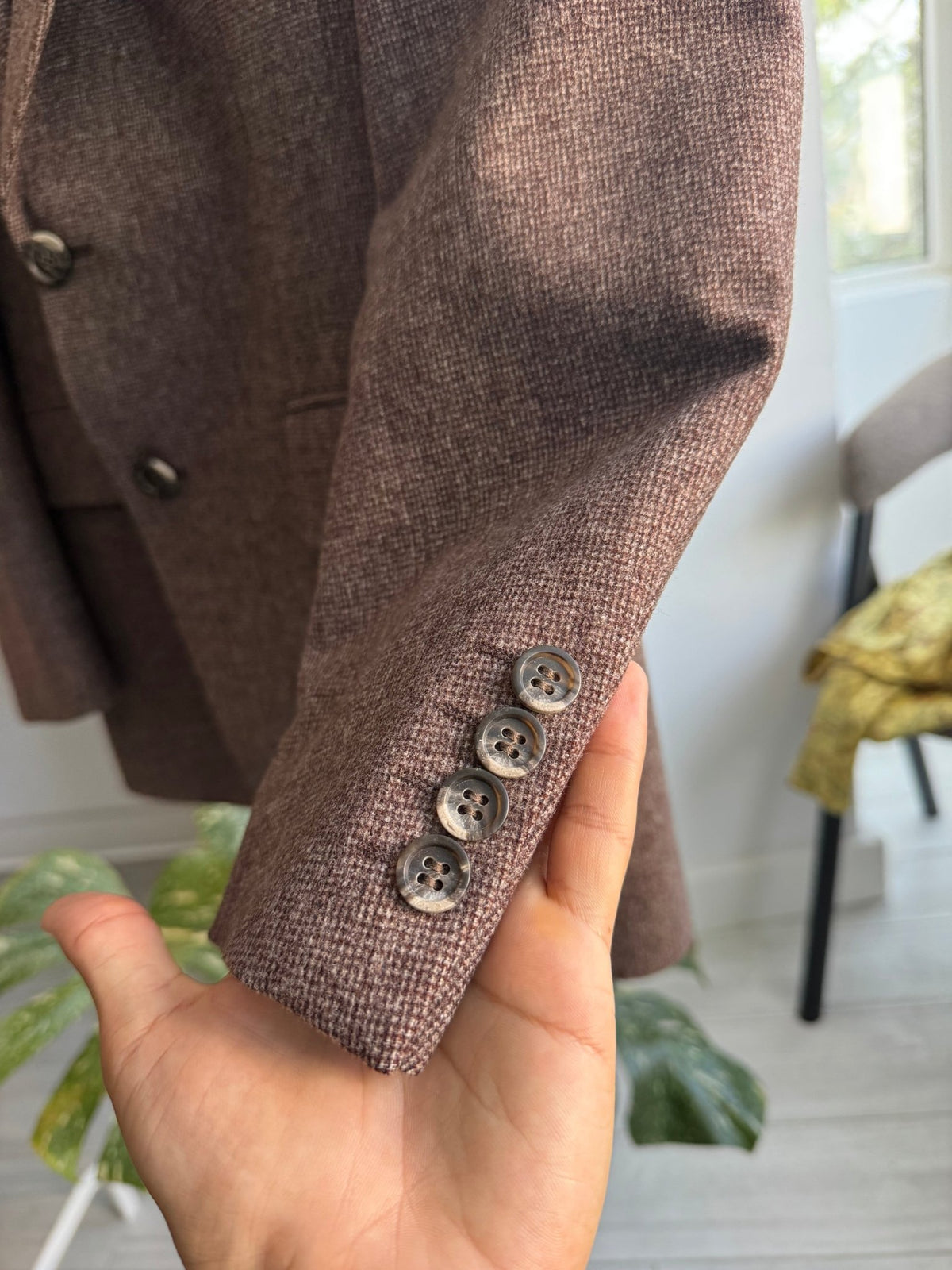 🪵 Costum 2 Piese Deadstock Lână Maro Vintage Anii '70 | 100% Pure New Wool | M Bărbați (48) - anbracaminte