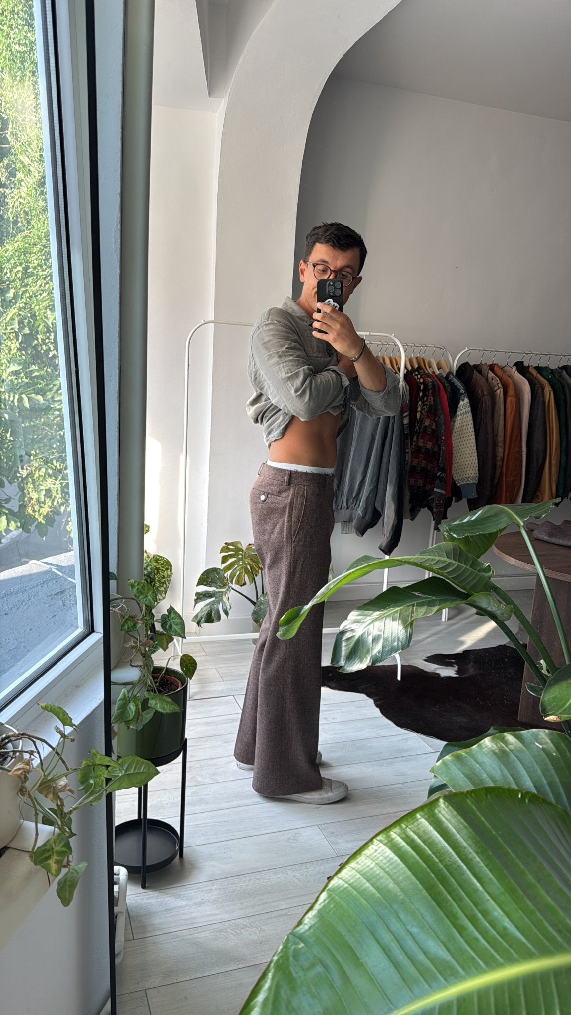 🪵 Costum 2 Piese Deadstock Lână Maro Vintage Anii '70 | 100% Pure New Wool | M Bărbați (48) - anbracaminte