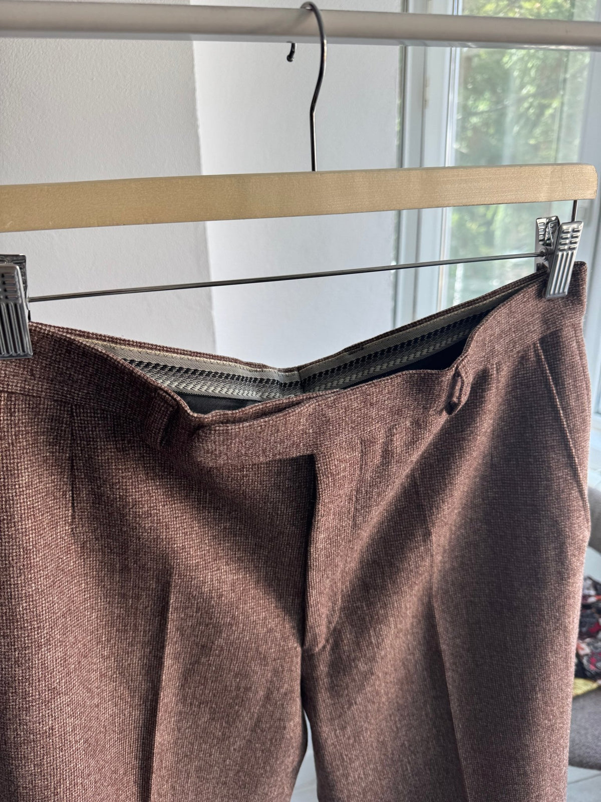🪵 Costum 2 Piese Deadstock Lână Maro Vintage Anii '70 | 100% Pure New Wool | M Bărbați (48) - anbracaminte