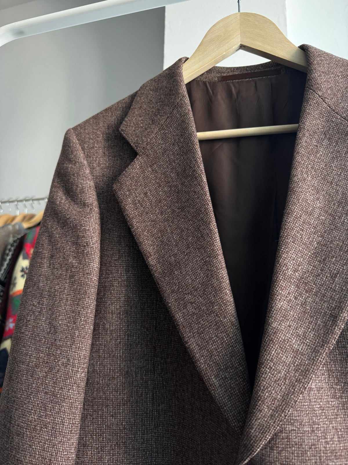 🪵 Costum 2 Piese Deadstock Lână Maro Vintage Anii '70 | 100% Pure New Wool | M Bărbați (48) - anbracaminte