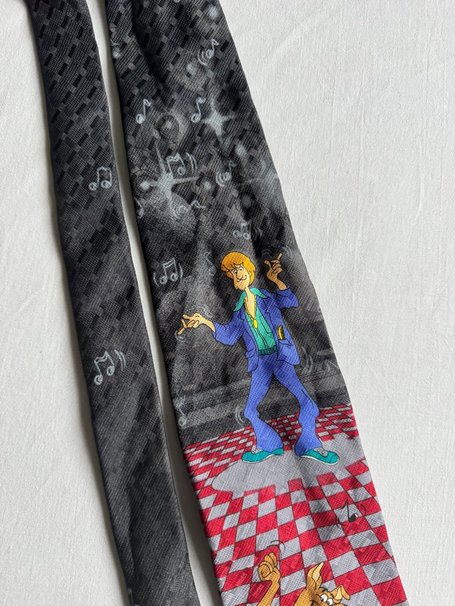 🐕 Cravată Vintage 1995 Deadstock din Mătase cu Graphic Scooby - Doo - anbracaminte