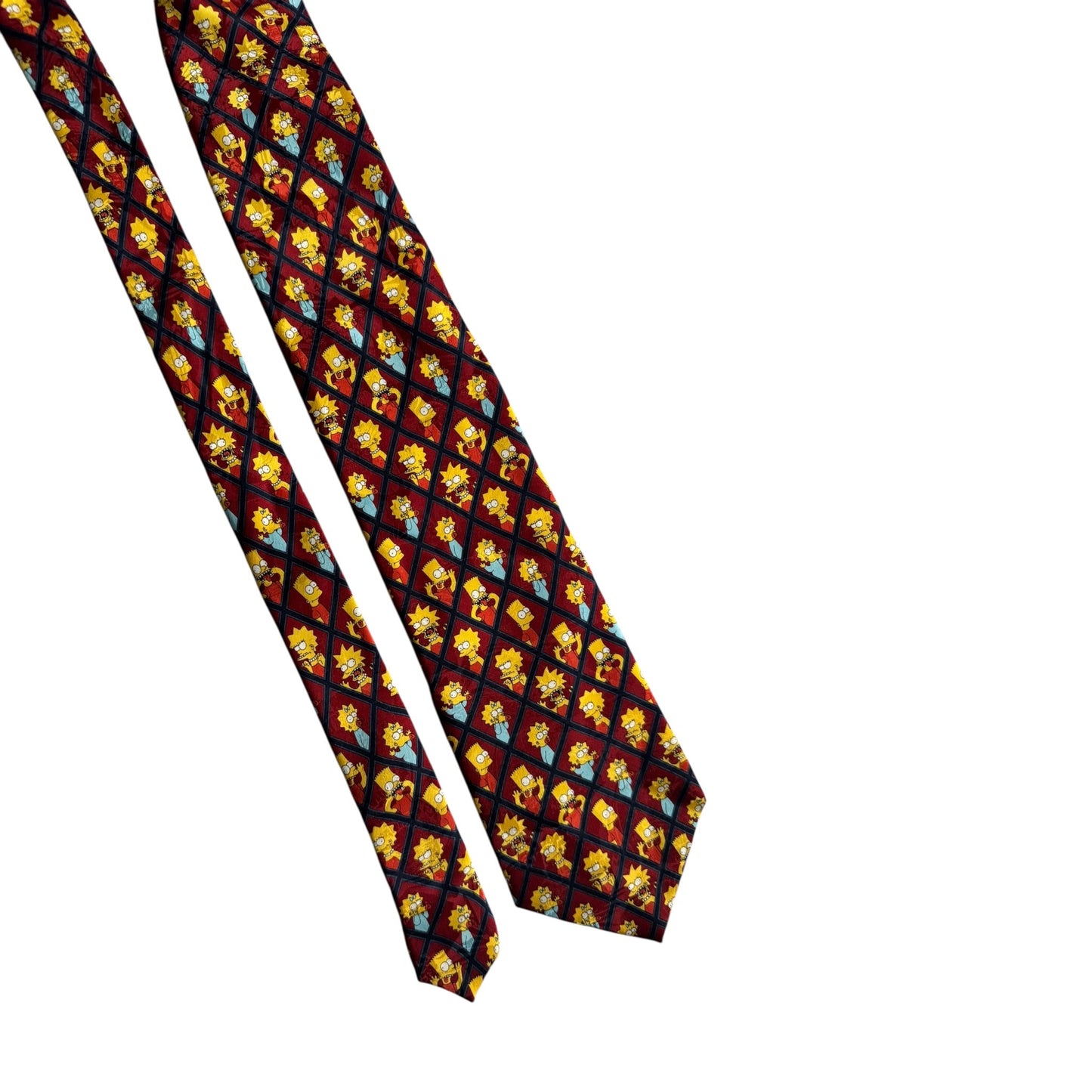 👔 Cravată Vintage 1998 din Mătase cu Graphic The Simpsons – Made in Italy - anbracaminte