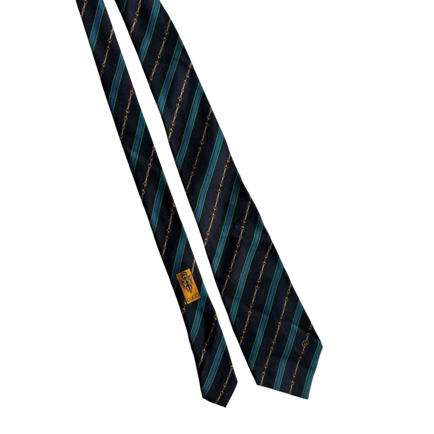 👔 Cravată Vintage 80’s Gucci din Mătase Navy – Made in Italy - anbracaminte