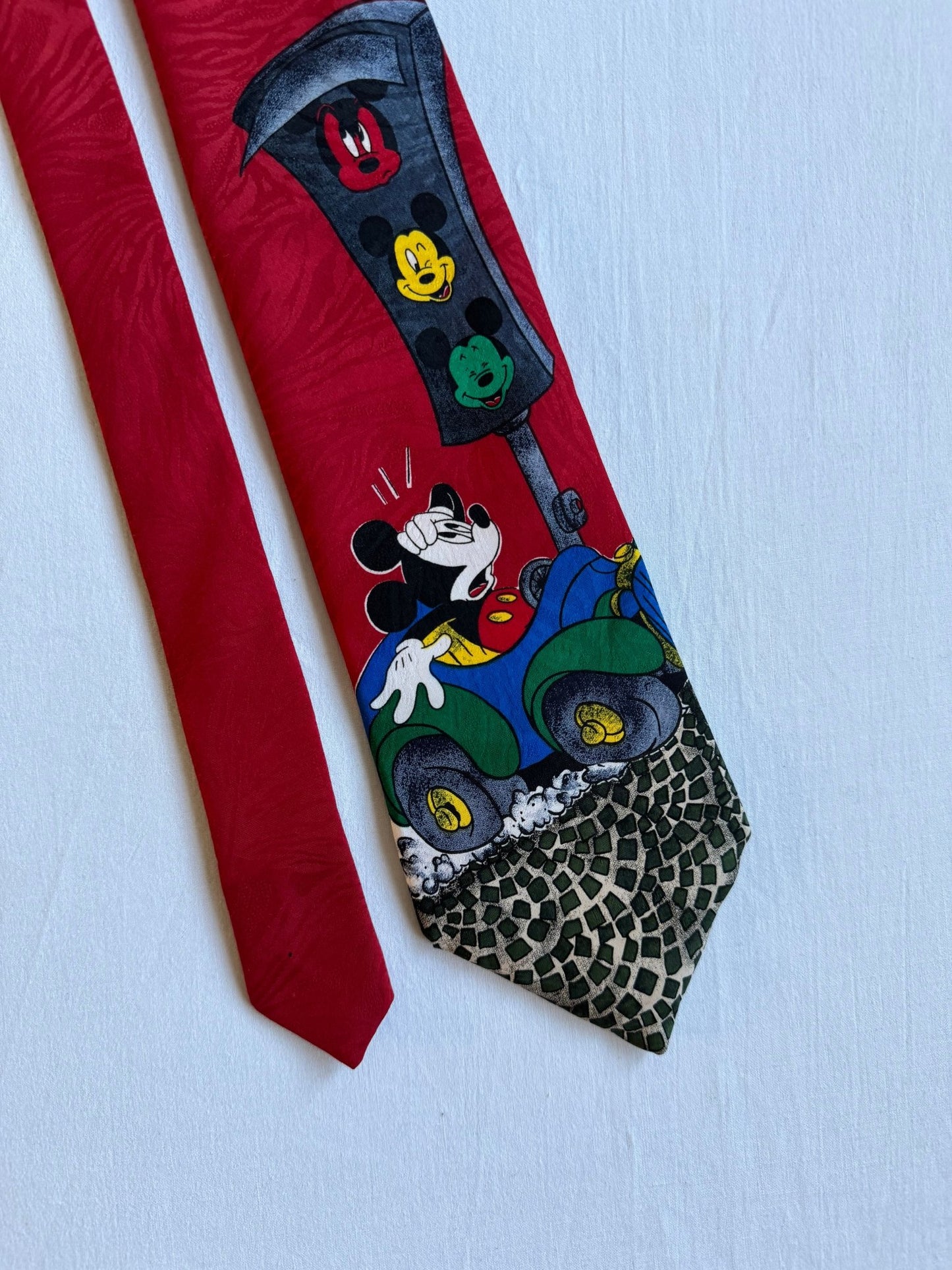🐭 Cravată Vintage cu Print Mickey Mouse - anbracaminte