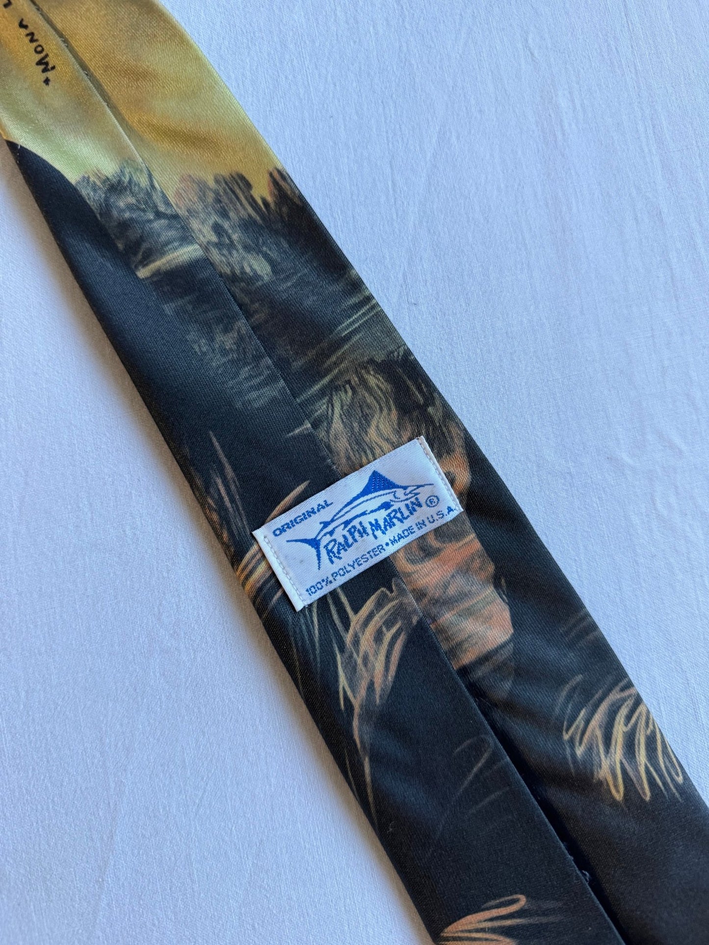 🖼️ Cravată Vintage cu Print Mona Lisa – 100% Poliester – Made in USA - anbracaminte