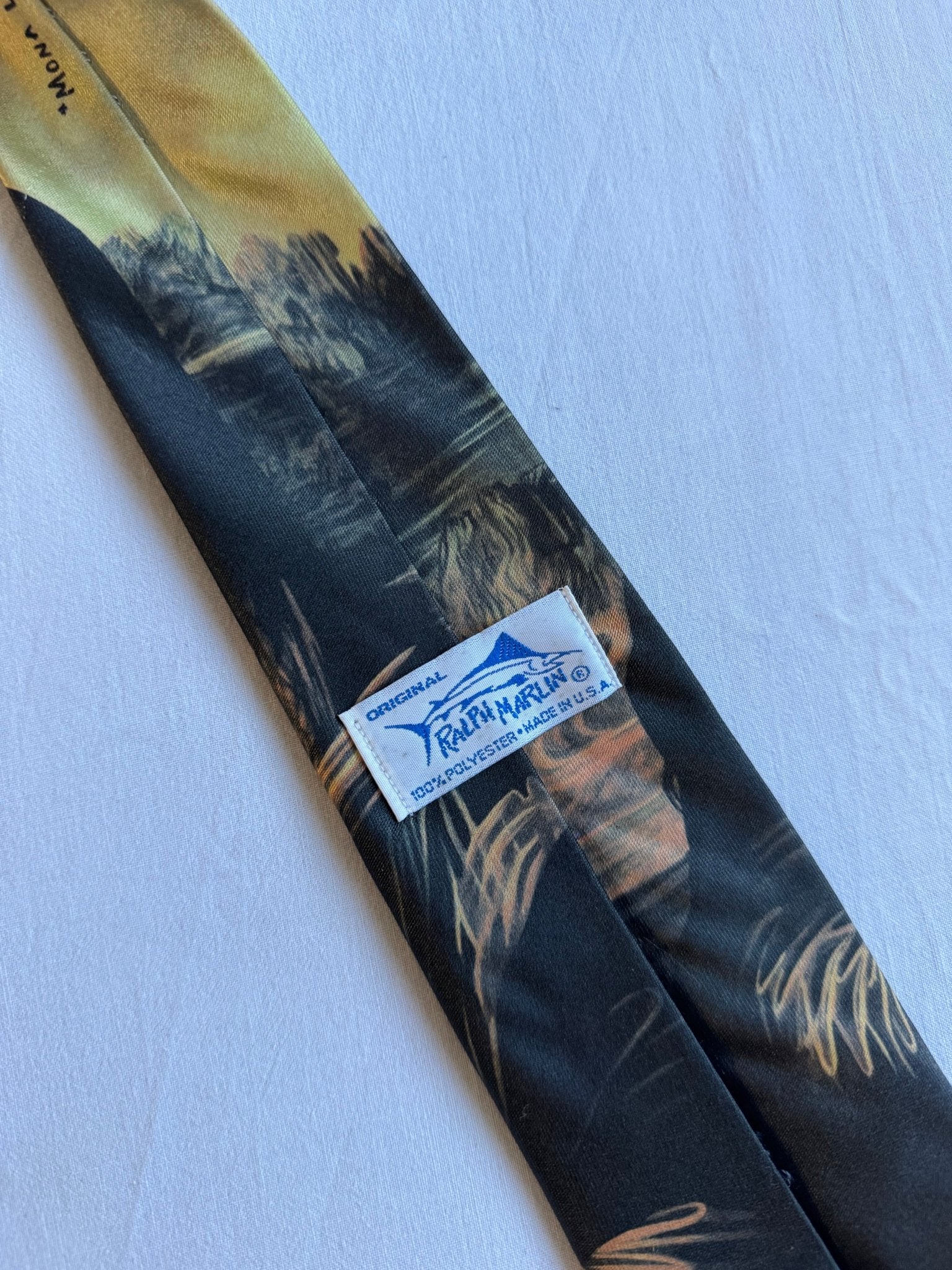 🖼️ Cravată Vintage cu Print Mona Lisa – 100% Poliester – Made in USA - anbracaminte
