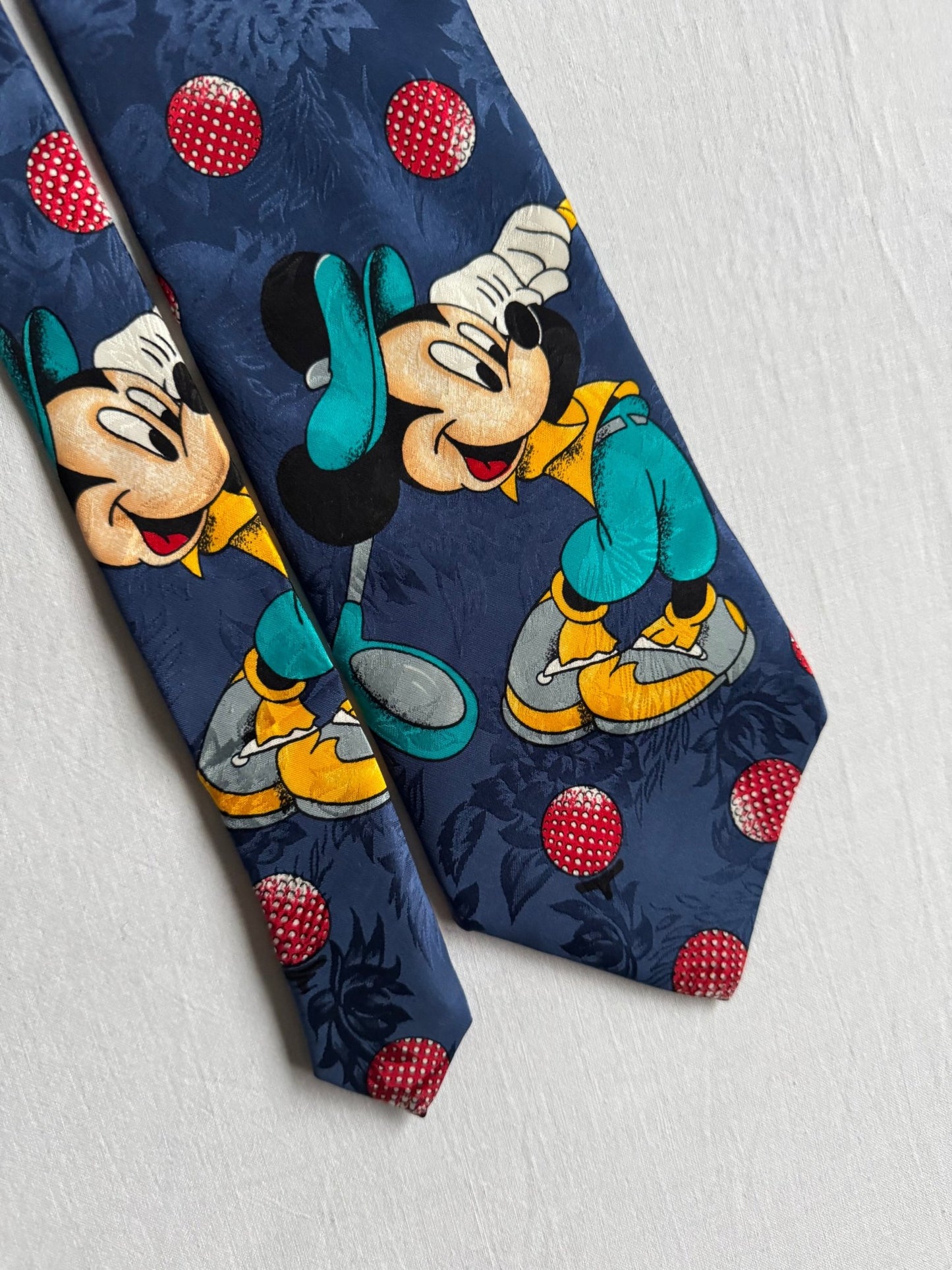 ⛳️ Cravată Vintage din Mătase cu Graphic Mickey Mouse – Made in Italy - anbracaminte