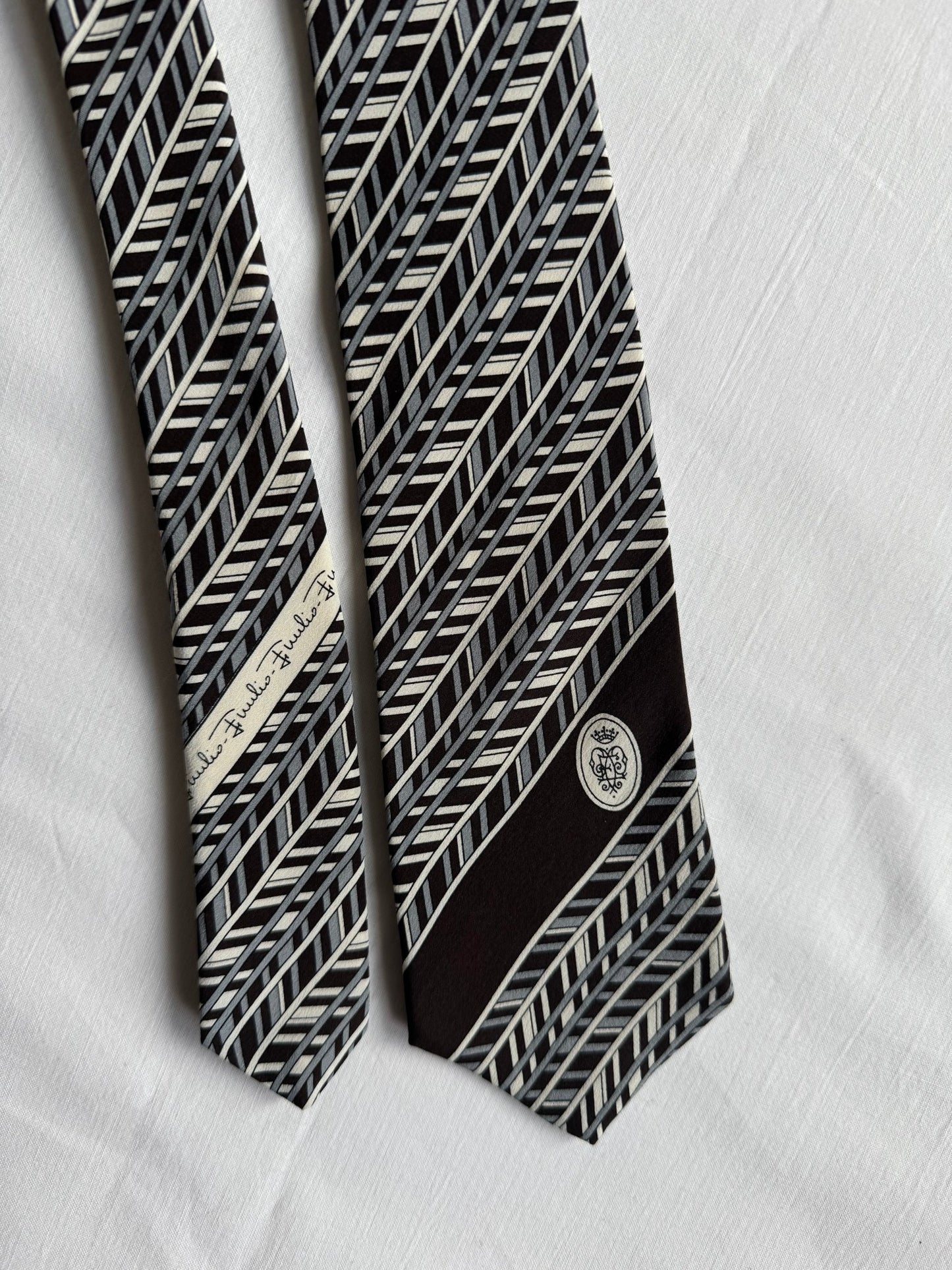 👔 Cravată Vintage Emilio Pucci din Mătase cu Print – Made in Italy - anbracaminte