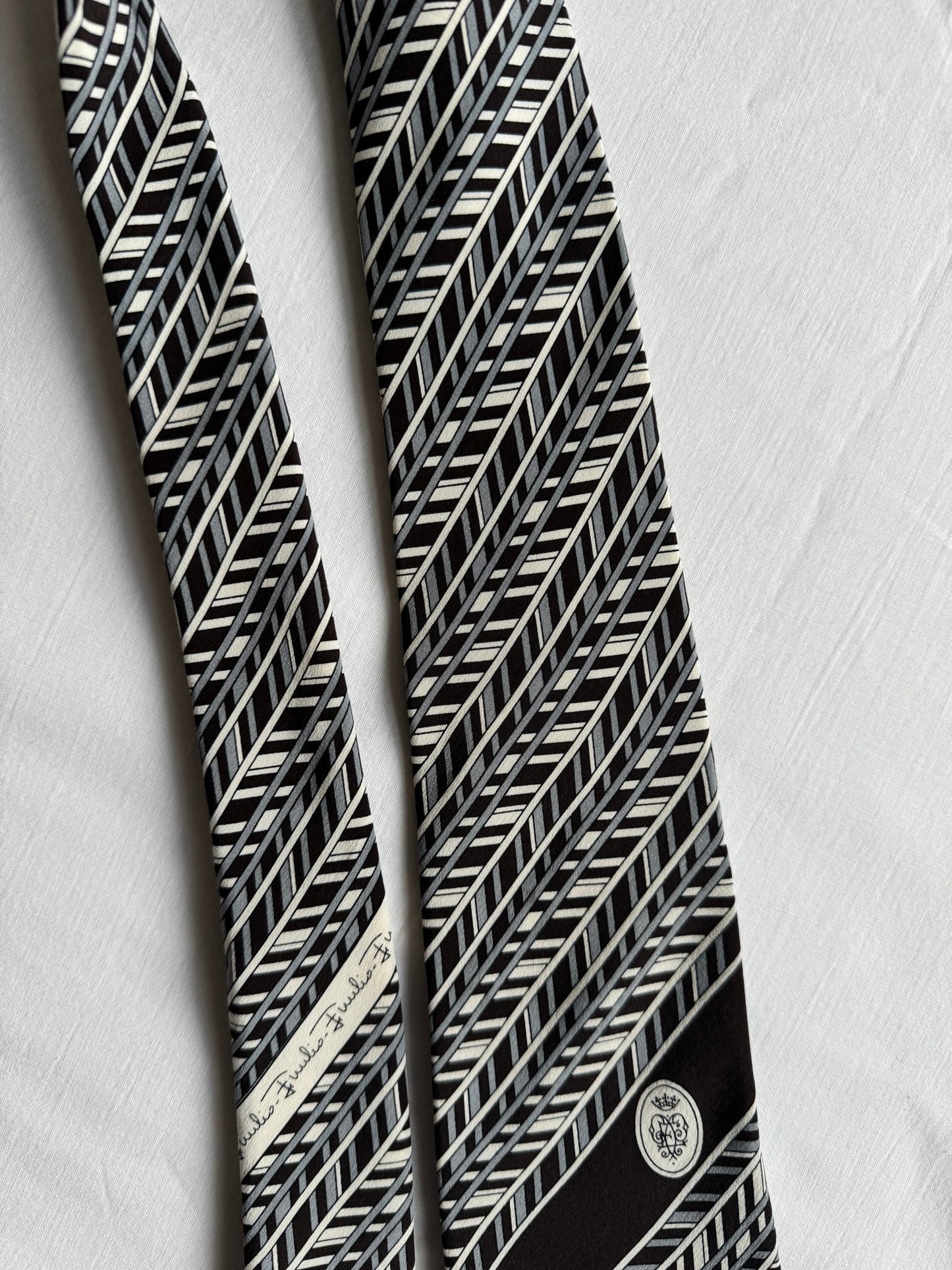 👔 Cravată Vintage Emilio Pucci din Mătase cu Print – Made in Italy - anbracaminte