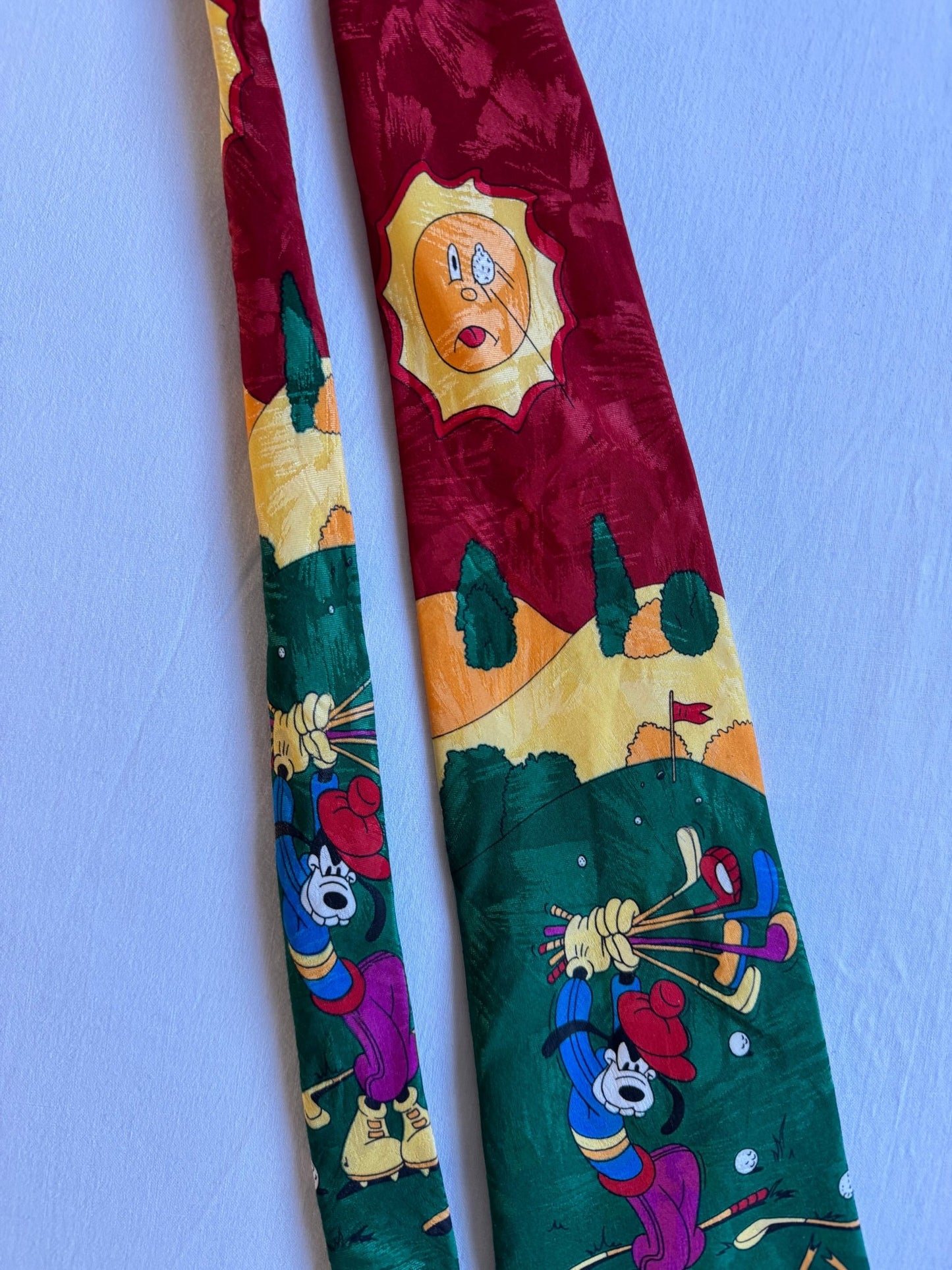 ⛳ Cravată Vintage Graphic Goofy cu Motive Golf - anbracaminte