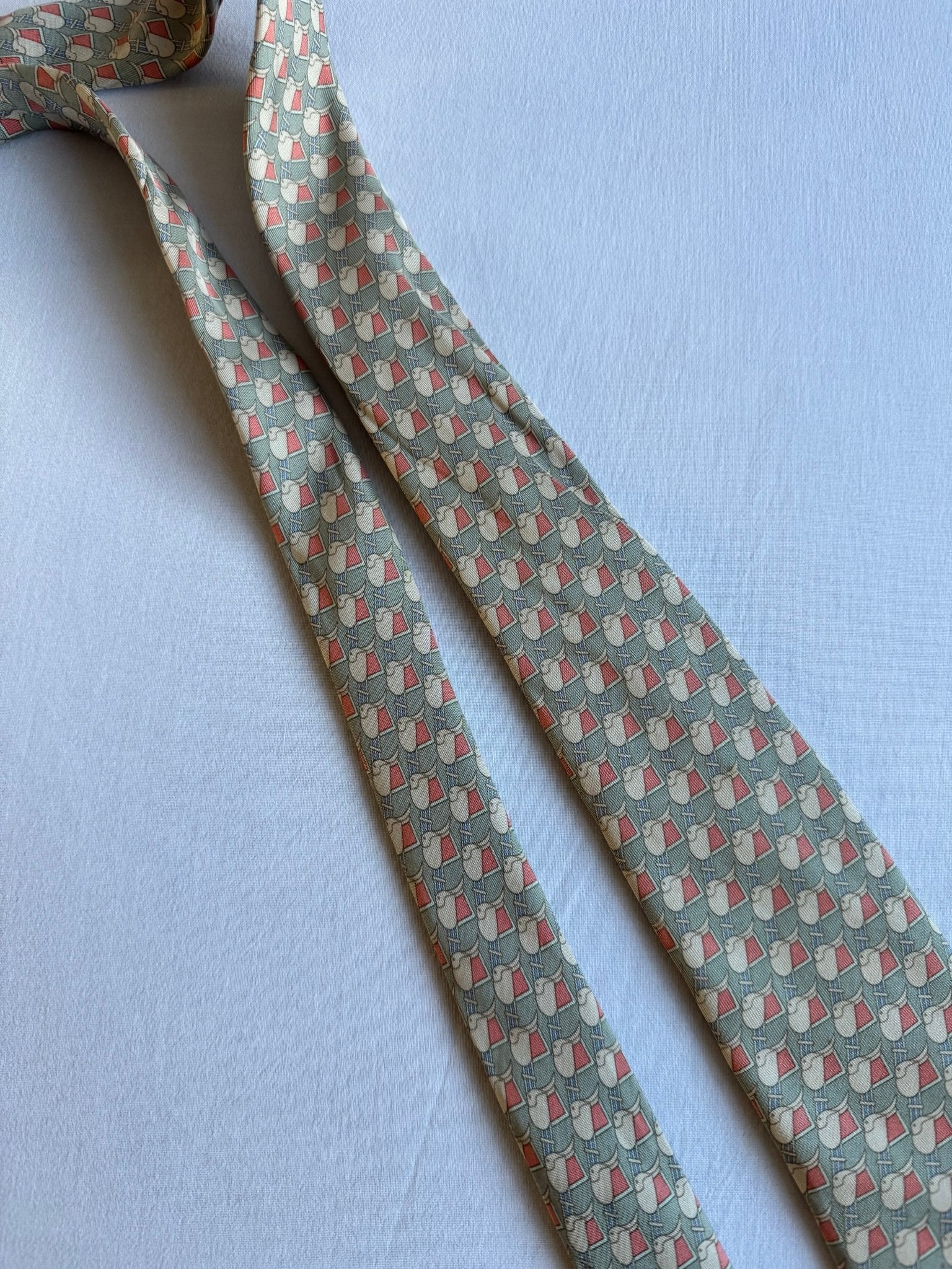 👔 Cravată Vintage Hermès din Mătase cu Print – Made in France - anbracaminte
