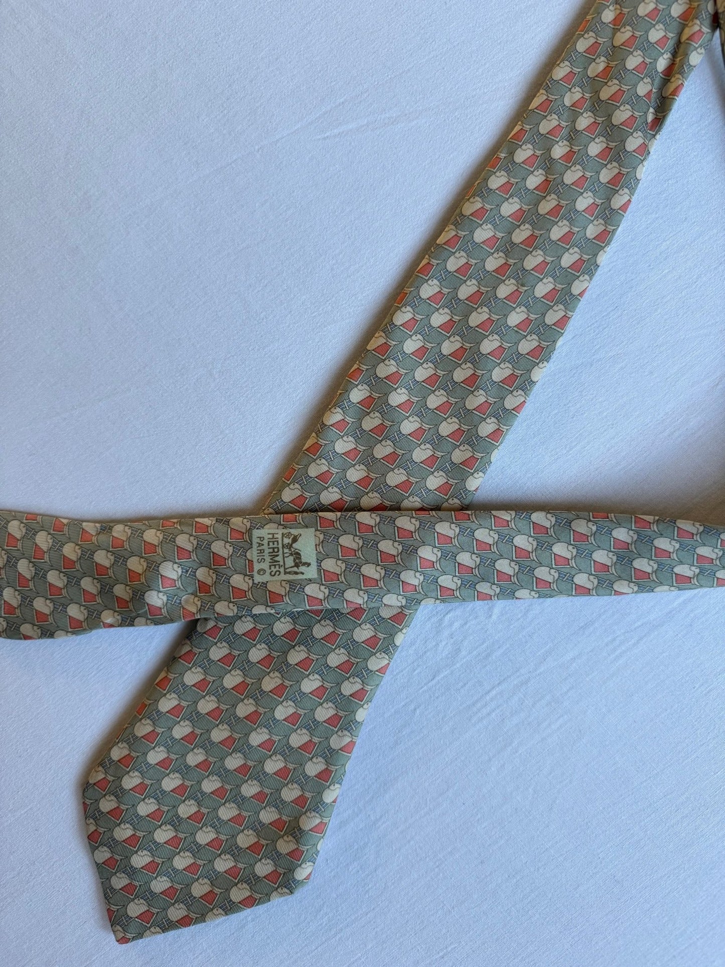 👔 Cravată Vintage Hermès din Mătase cu Print – Made in France - anbracaminte