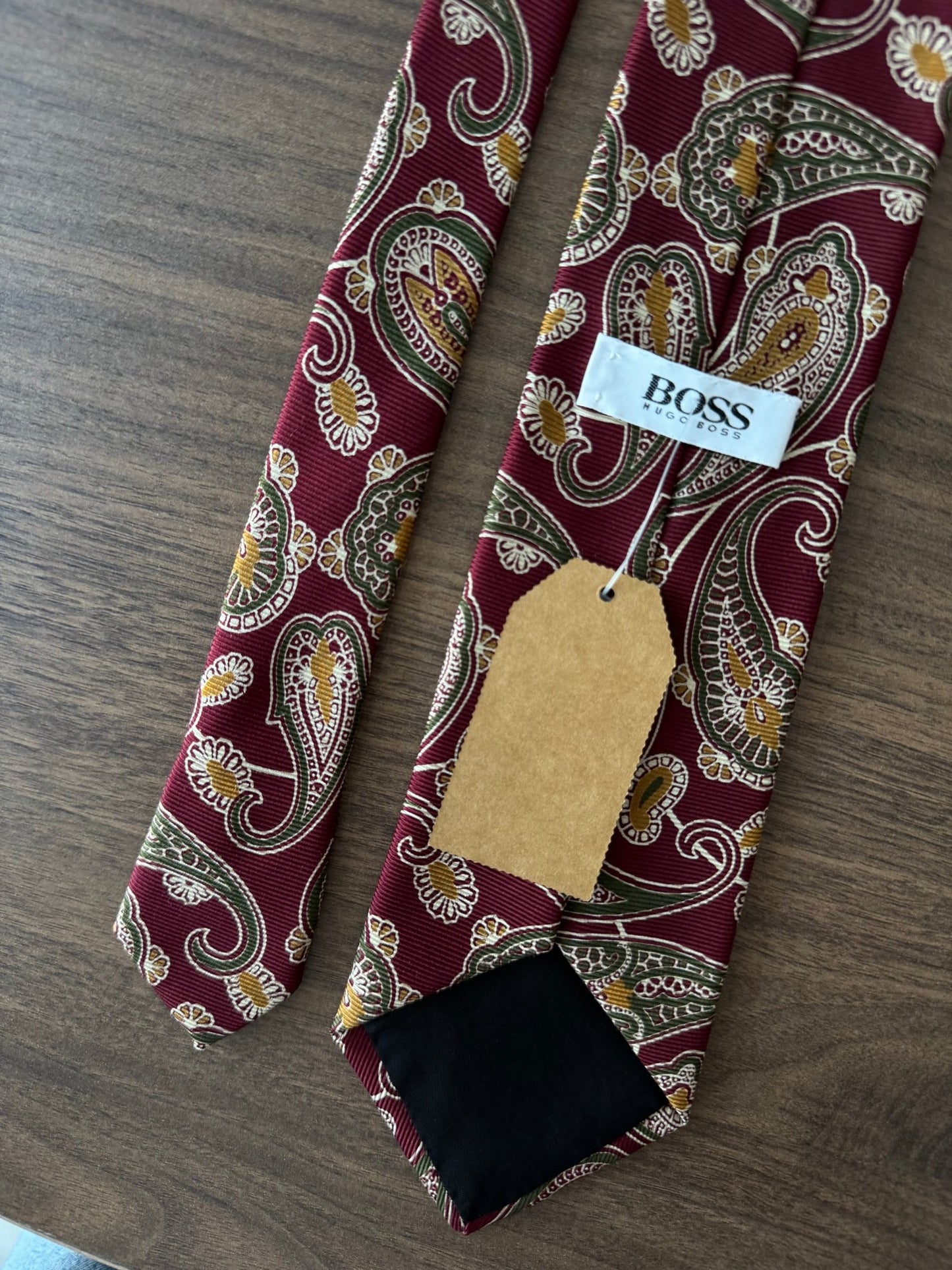👔 Cravată Vintage Hugo Boss din Mătase cu Print Paisley – Made in Italy - anbracaminte
