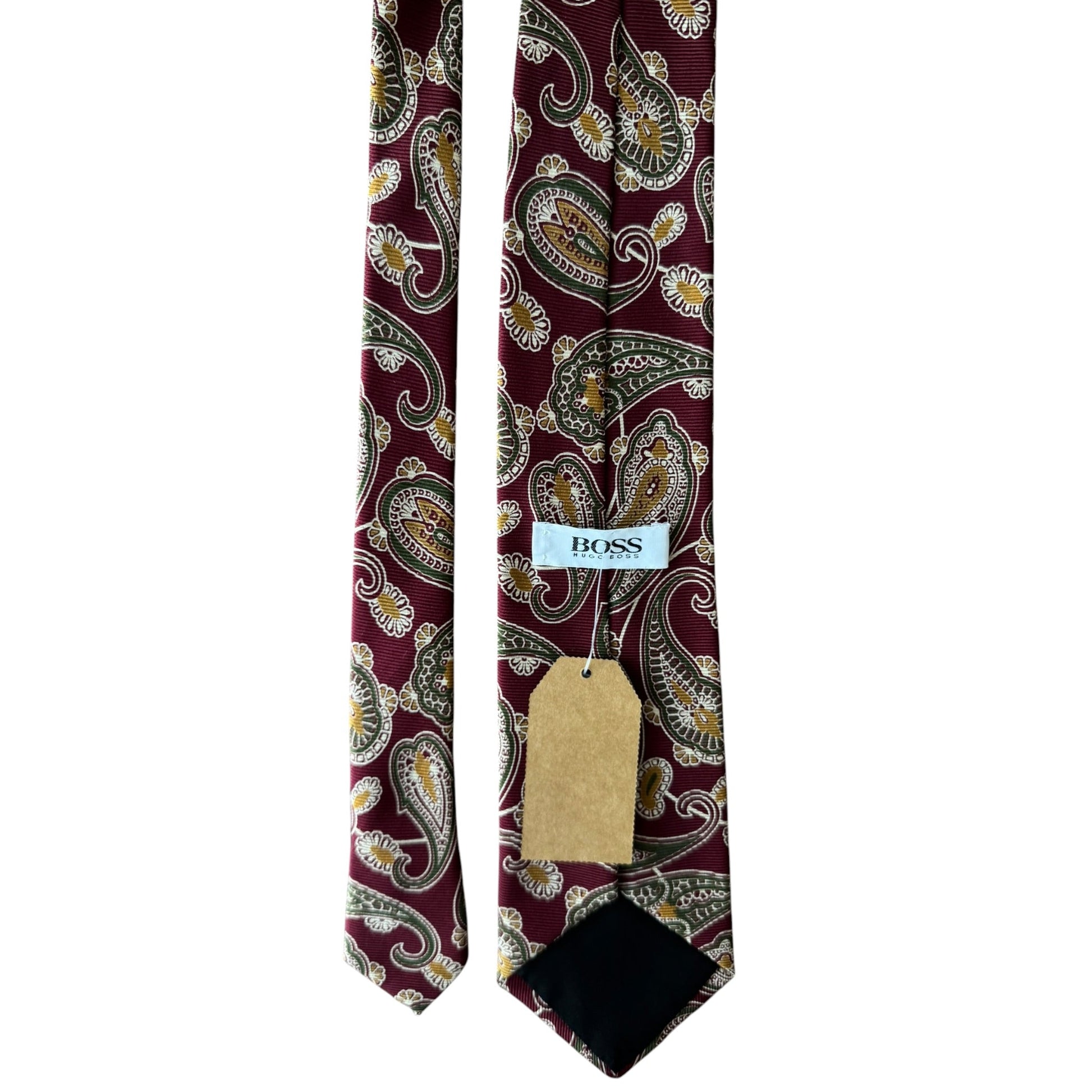 👔 Cravată Vintage Hugo Boss din Mătase cu Print Paisley – Made in Italy - anbracaminte