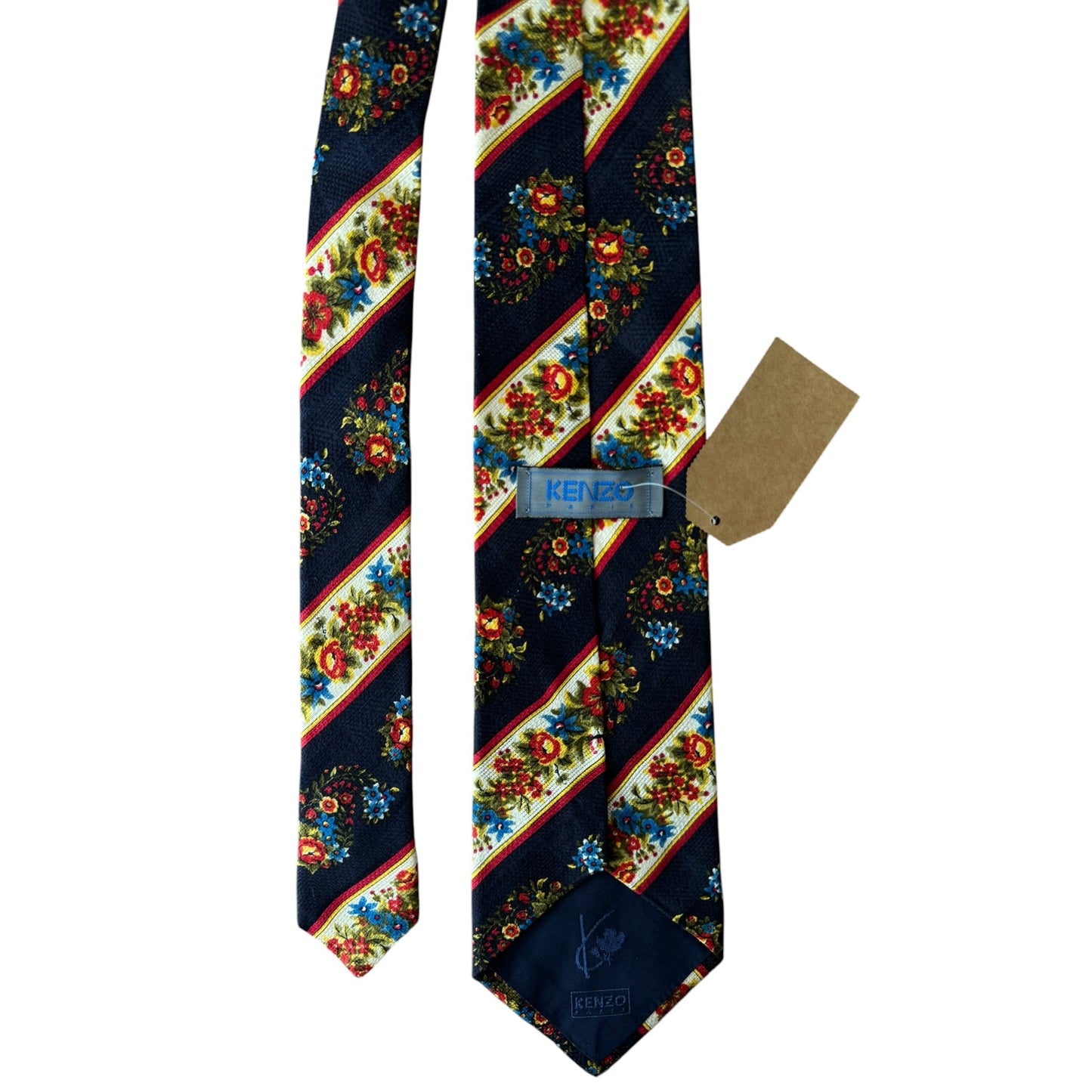 👔 Cravată Vintage Kenzo din Mătase cu Print Floral – Made in Italy - anbracaminte