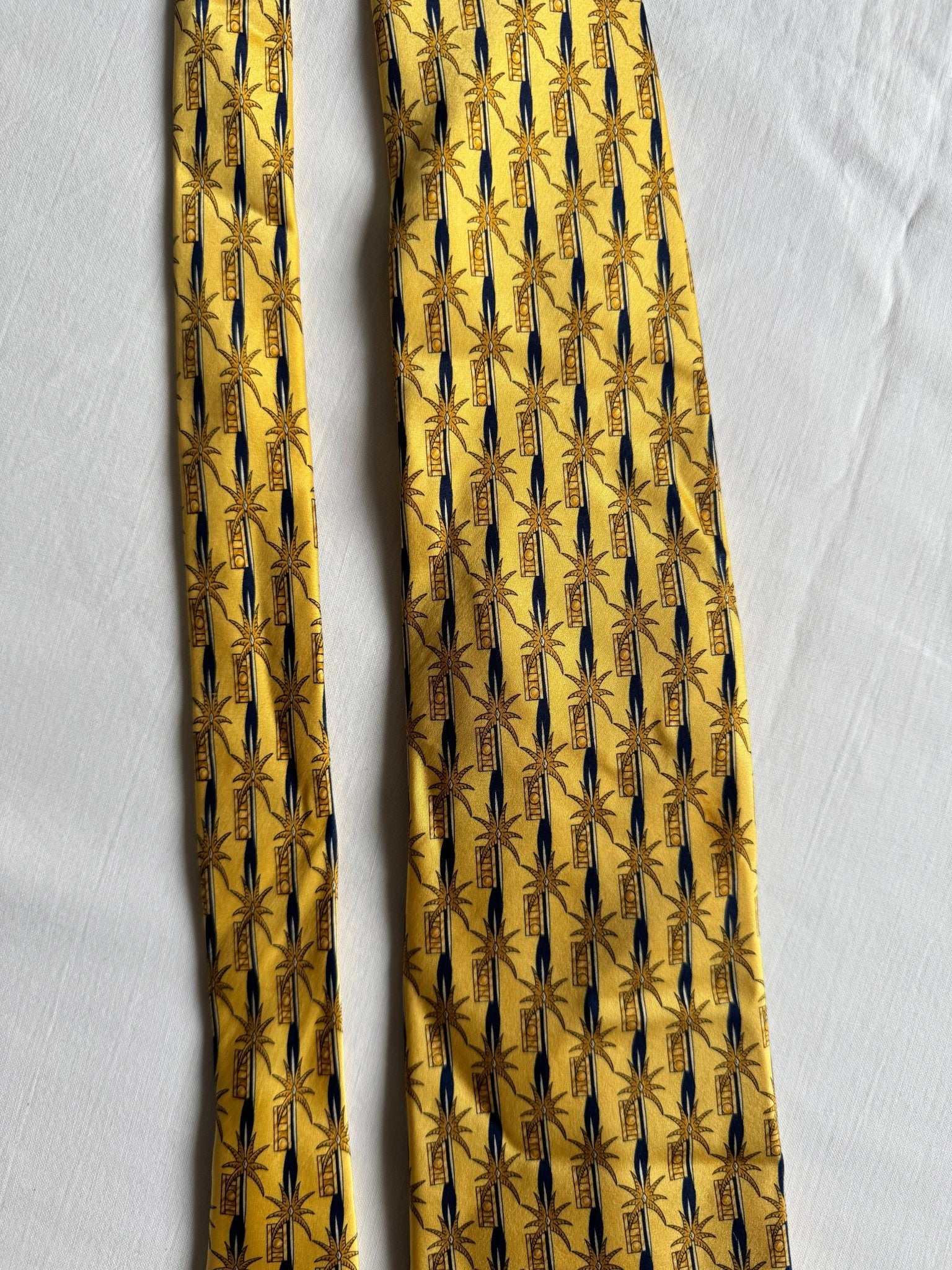 🐝 Cravată Vintage Lanvin din Mătase cu Print – Made in France - anbracaminte