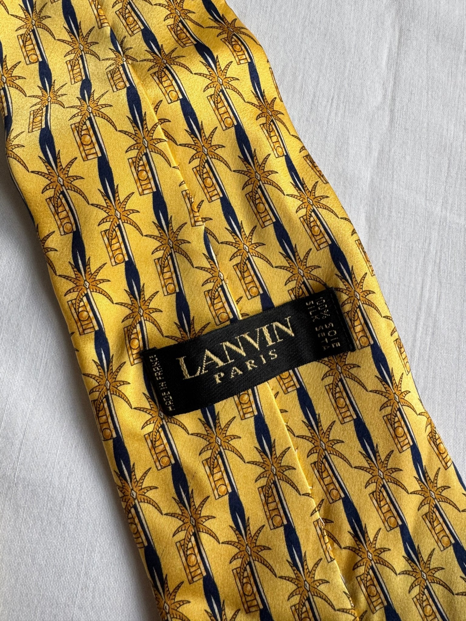 🐝 Cravată Vintage Lanvin din Mătase cu Print – Made in France - anbracaminte