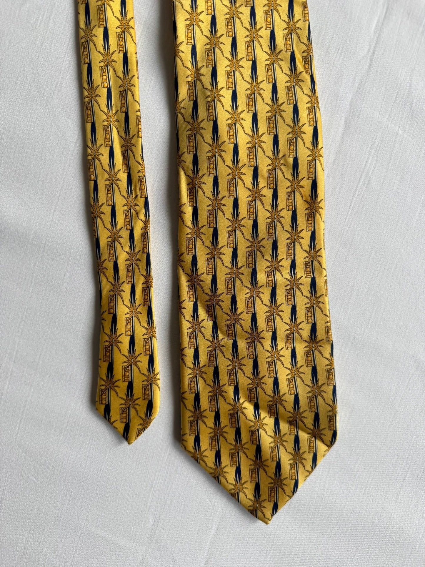 🐝 Cravată Vintage Lanvin din Mătase cu Print – Made in France - anbracaminte