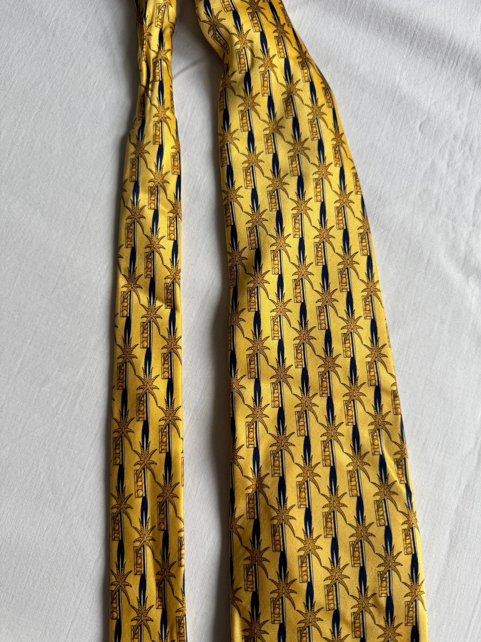 🐝 Cravată Vintage Lanvin din Mătase cu Print – Made in France - anbracaminte