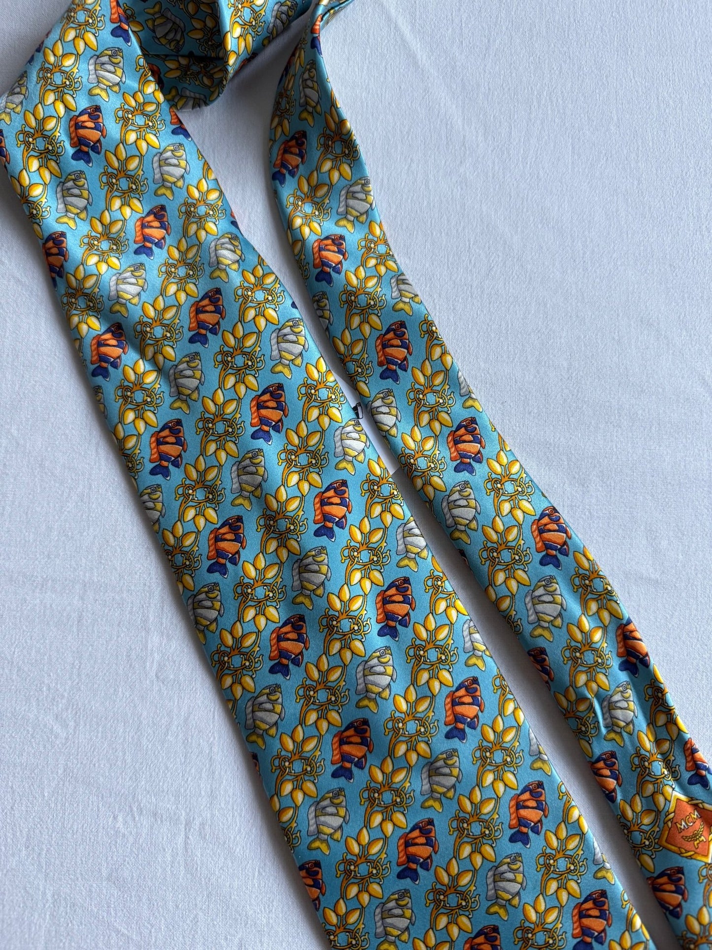 👔 Cravată Vintage MCM din Mătase – Made in Italy - anbracaminte