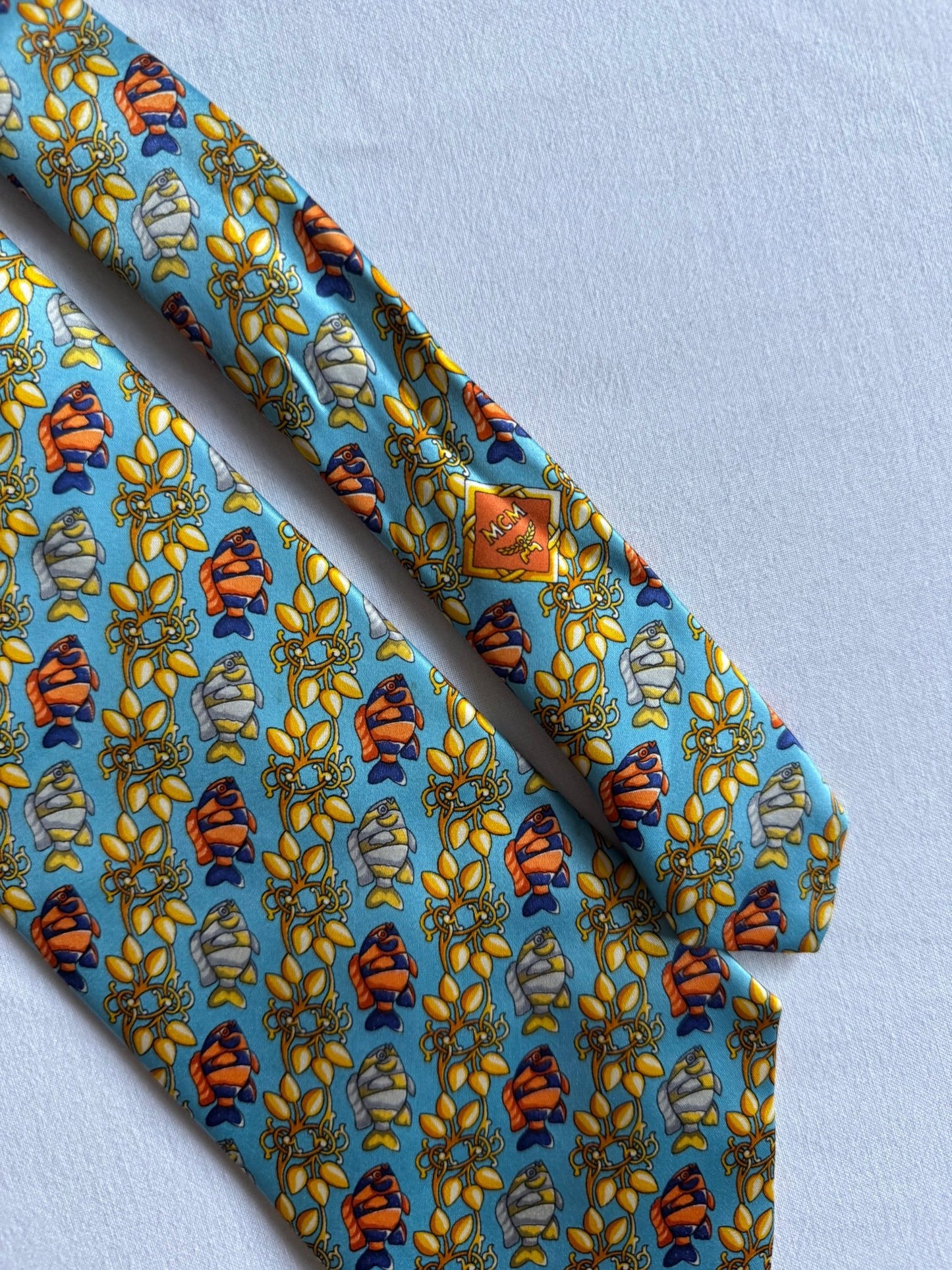 👔 Cravată Vintage MCM din Mătase – Made in Italy - anbracaminte