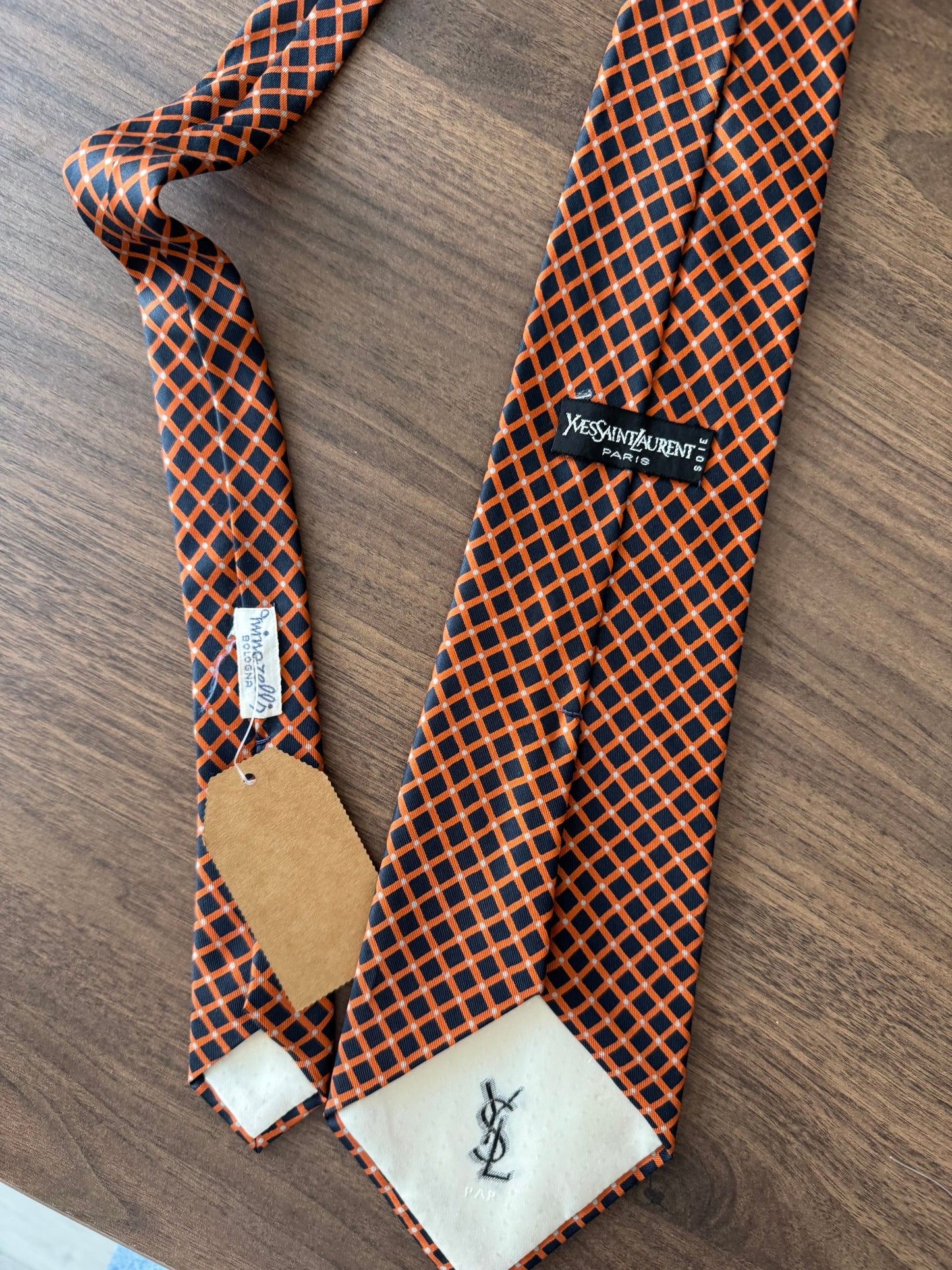 👔 Cravată Vintage Yves Saint Laurent din Mătase cu Print – Made in Italy - anbracaminte