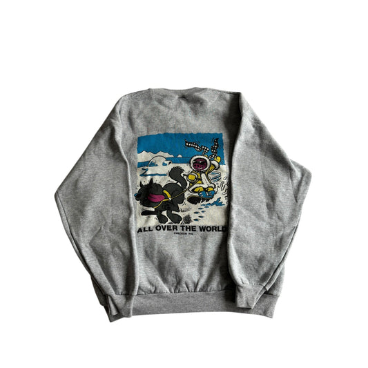 🏂 Crewneck Vintage Checker Pig Snowboard Graphic – L - anbracaminte