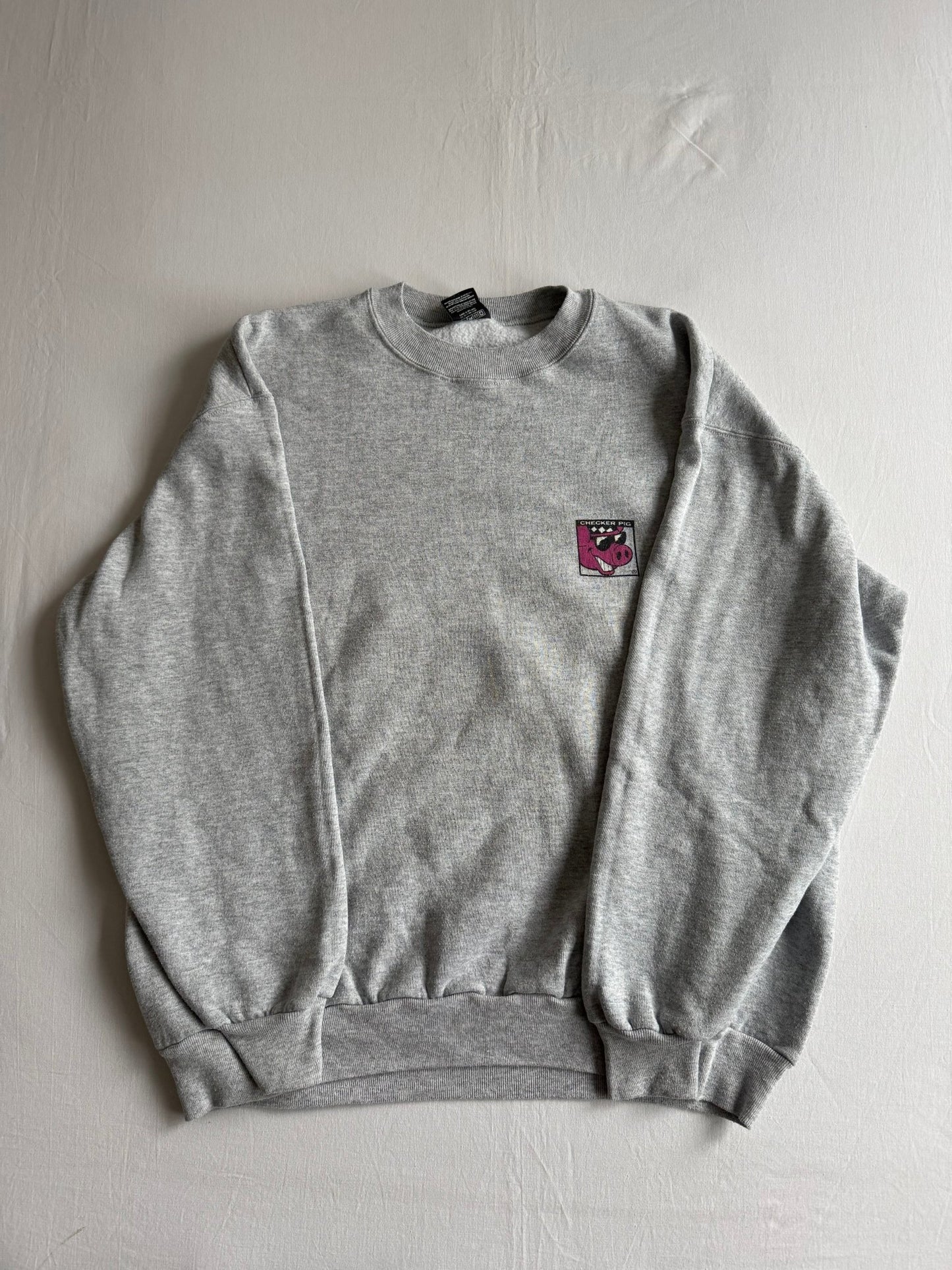 🏂 Crewneck Vintage Checker Pig Snowboard Graphic – L - anbracaminte