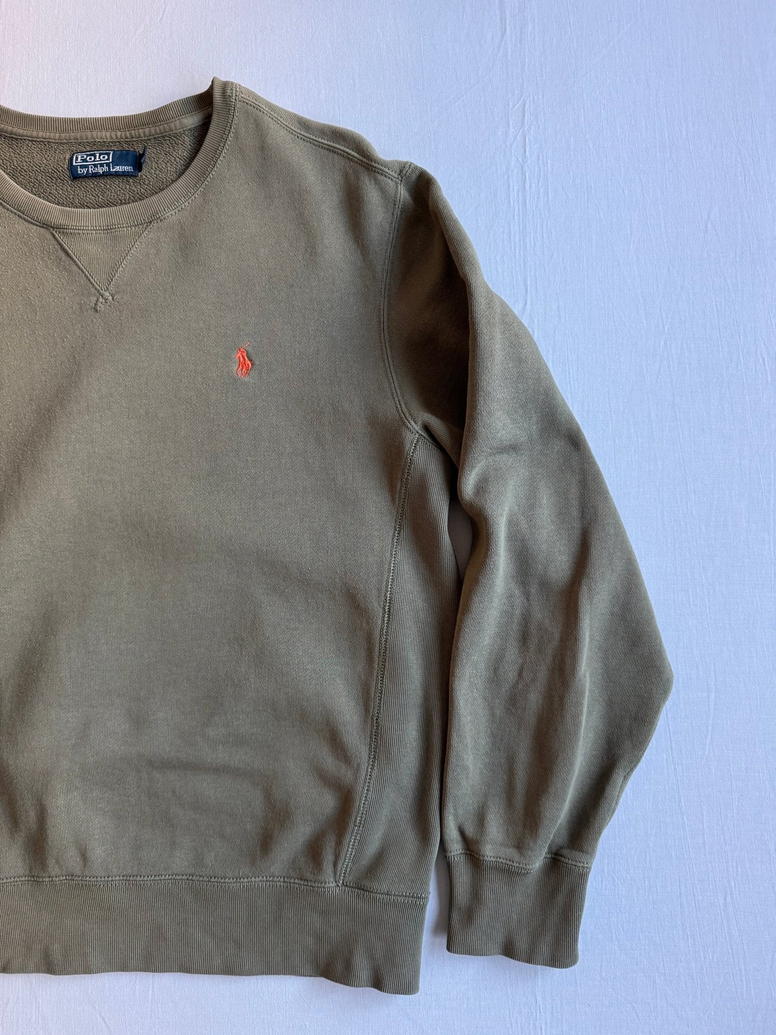 🐴 Crewneck Vintage Polo Ralph Lauren Verde Olive – M - anbracaminte