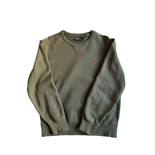 🐴 Crewneck Vintage Polo Ralph Lauren Verde Olive – M - anbracaminte