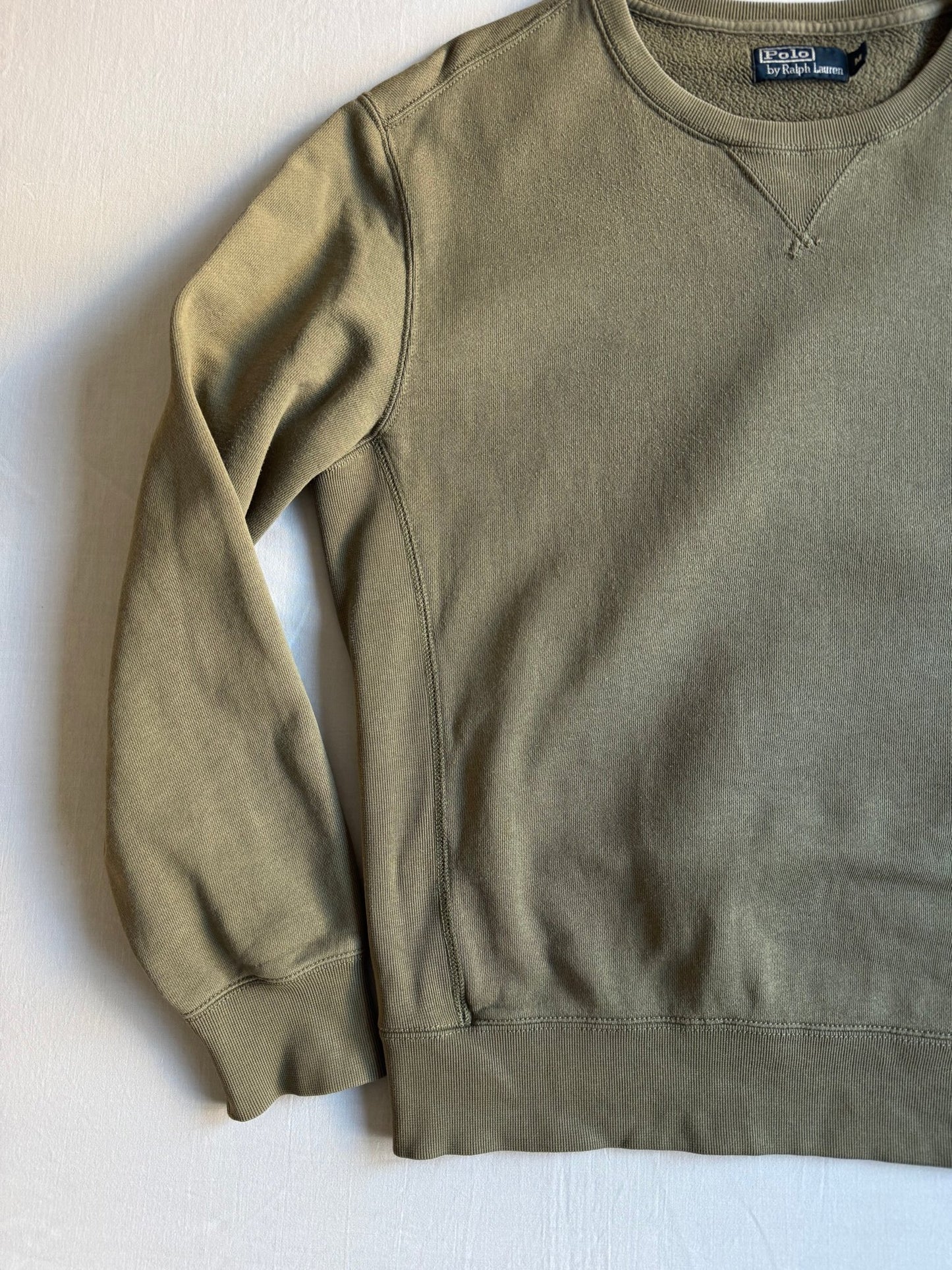 🐴 Crewneck Vintage Polo Ralph Lauren Verde Olive – M - anbracaminte