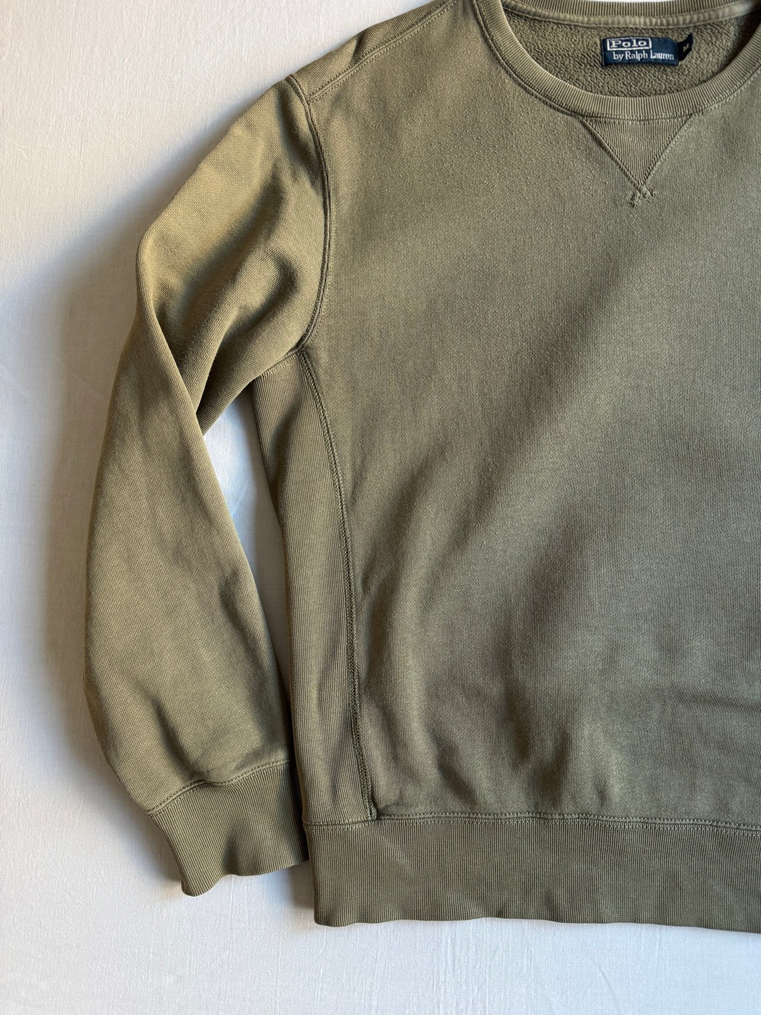 🐴 Crewneck Vintage Polo Ralph Lauren Verde Olive – M - anbracaminte