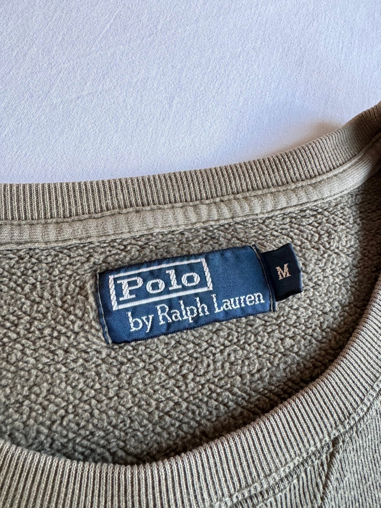 🐴 Crewneck Vintage Polo Ralph Lauren Verde Olive – M - anbracaminte