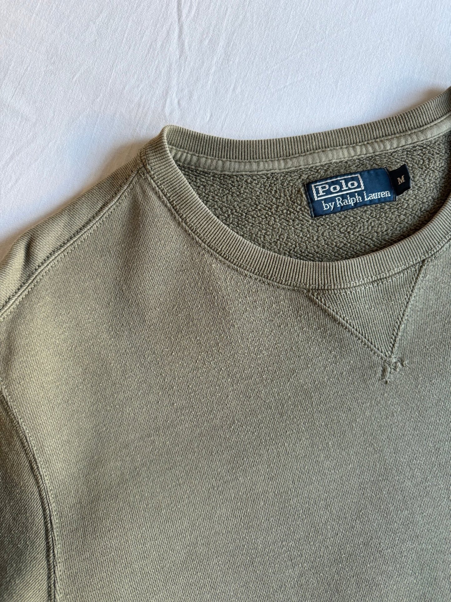 🐴 Crewneck Vintage Polo Ralph Lauren Verde Olive – M - anbracaminte