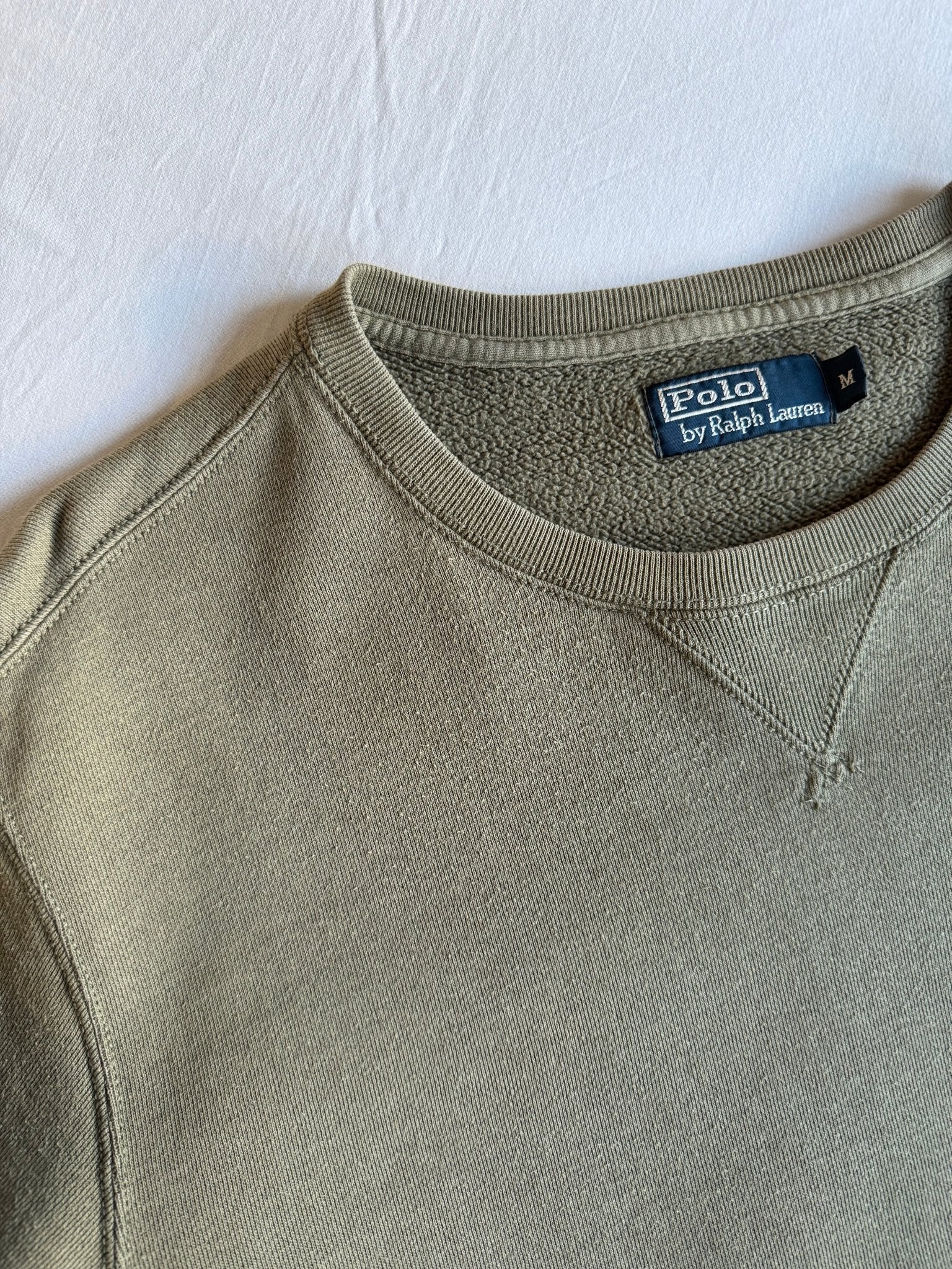 🐴 Crewneck Vintage Polo Ralph Lauren Verde Olive – M - anbracaminte