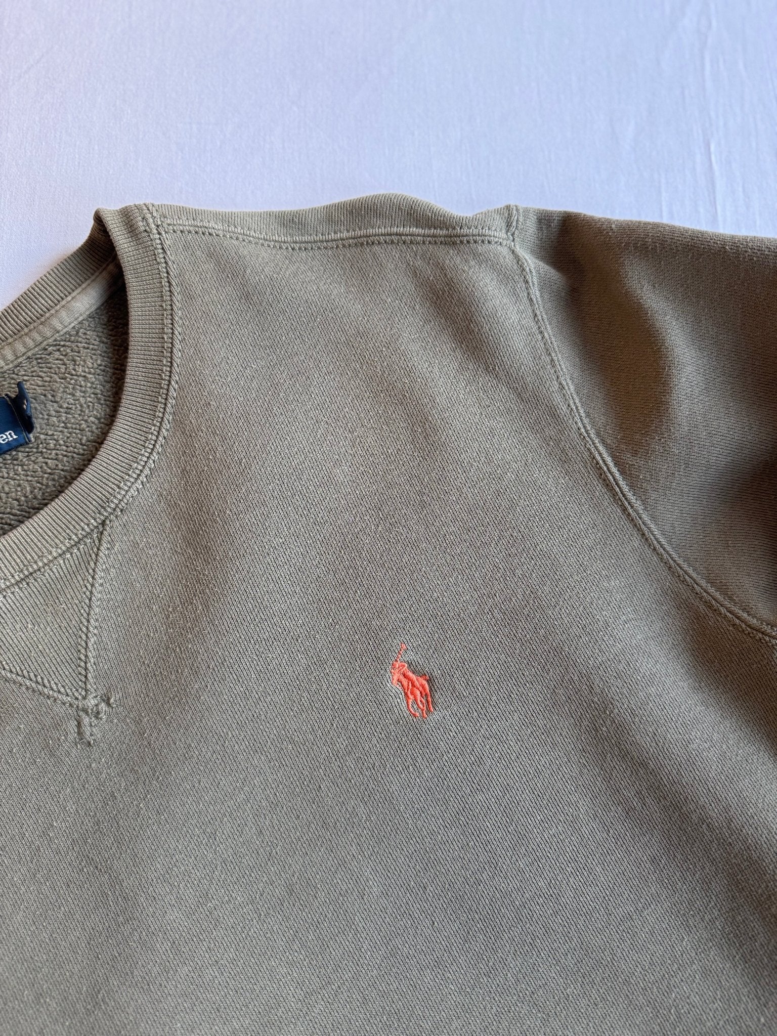 🐴 Crewneck Vintage Polo Ralph Lauren Verde Olive – M - anbracaminte