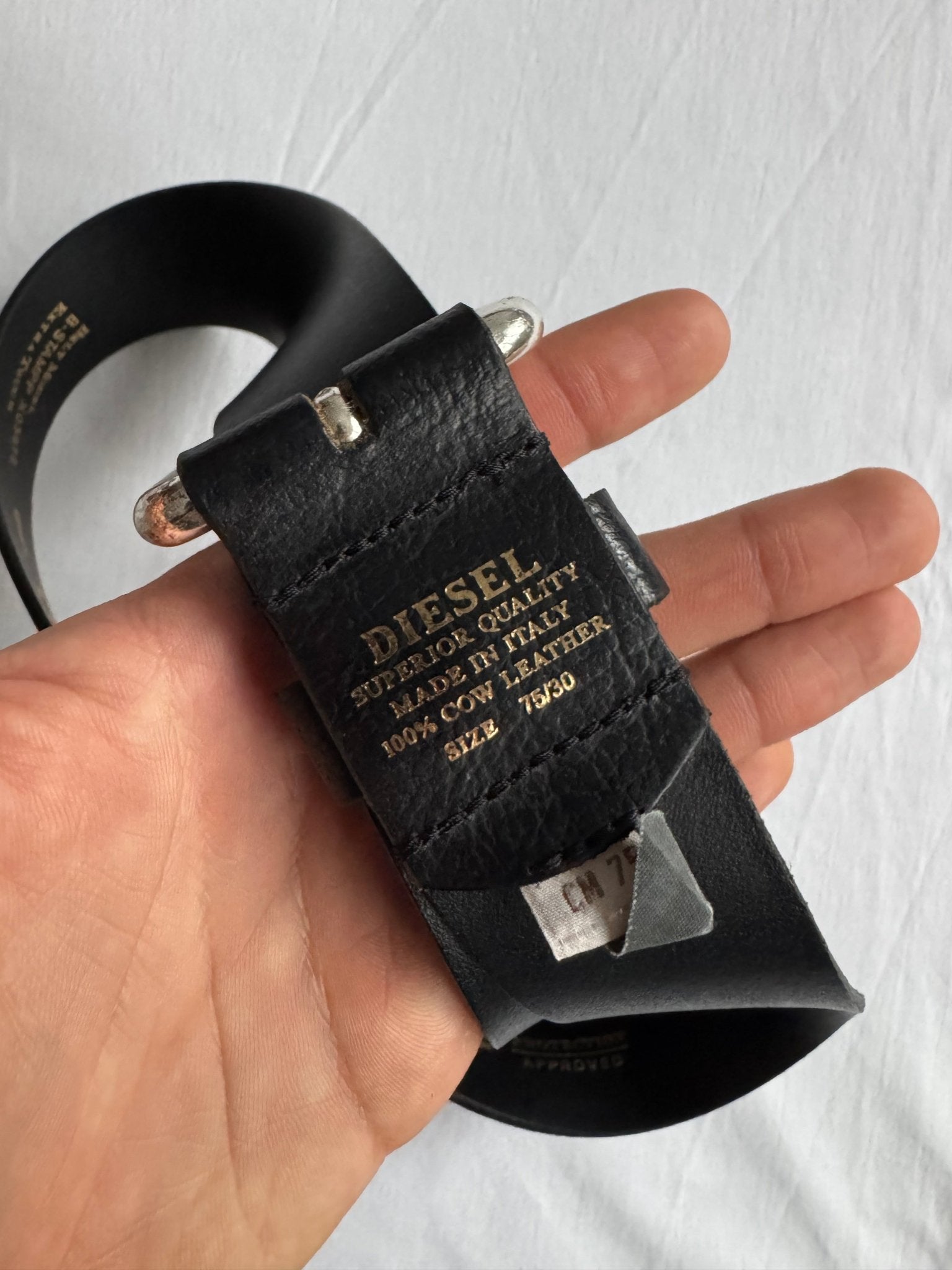 🐮 Curea Neagră Vintage Diesel din Piele de Vacă – 90 cm - anbracaminte