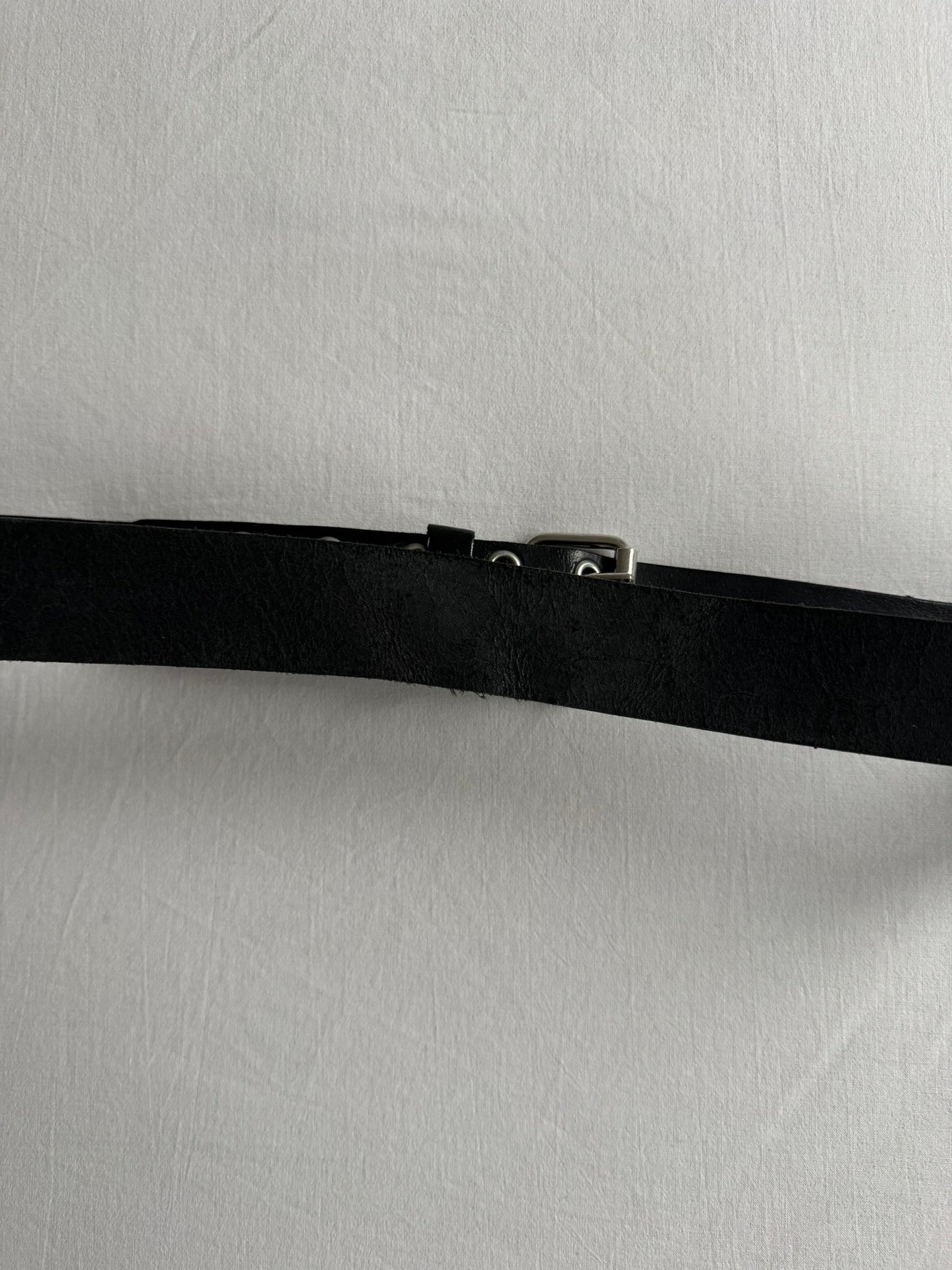 🇫🇷 Curea Vintage din Piele de Vițel Neagră – 110 cm | Made in France - anbracaminte