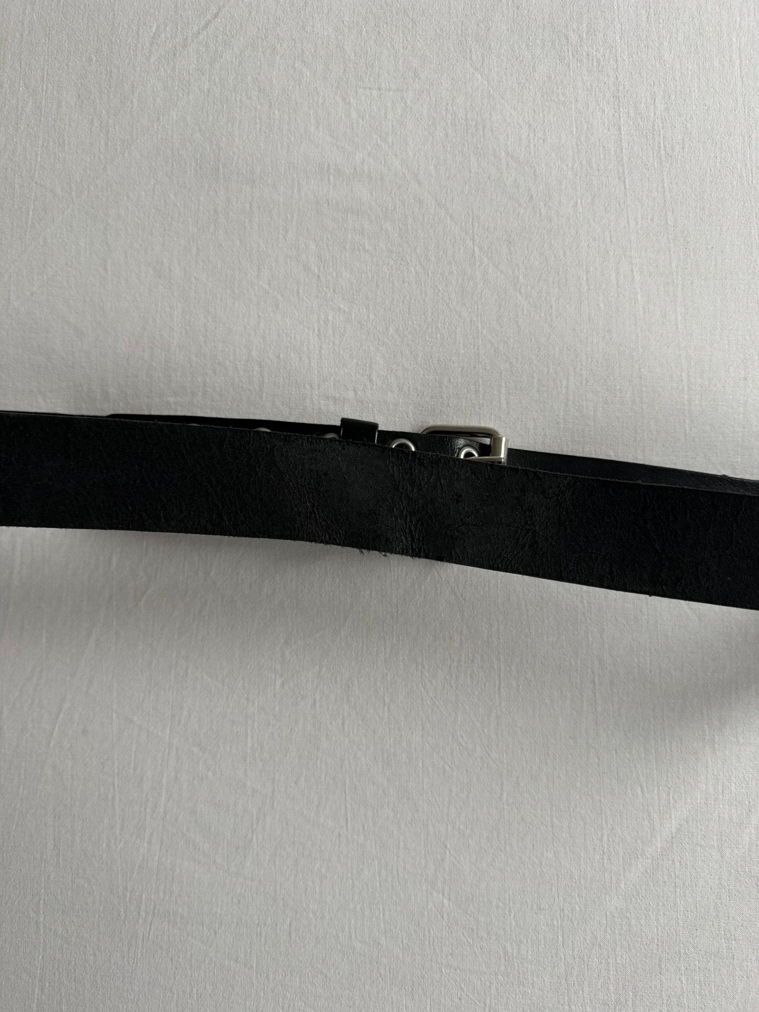 🇫🇷 Curea Vintage din Piele de Vițel Neagră – 110 cm | Made in France - anbracaminte