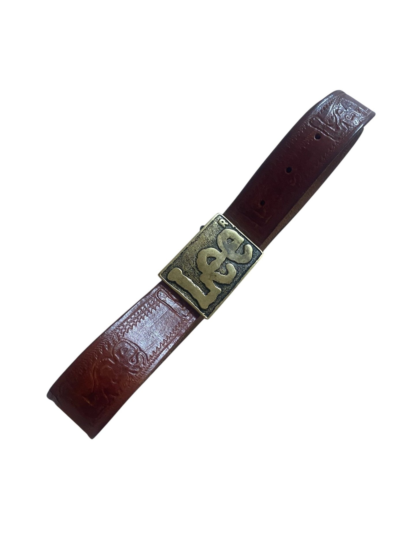 Curea Vintage Lee din Piele Naturală Maro - anbracaminte