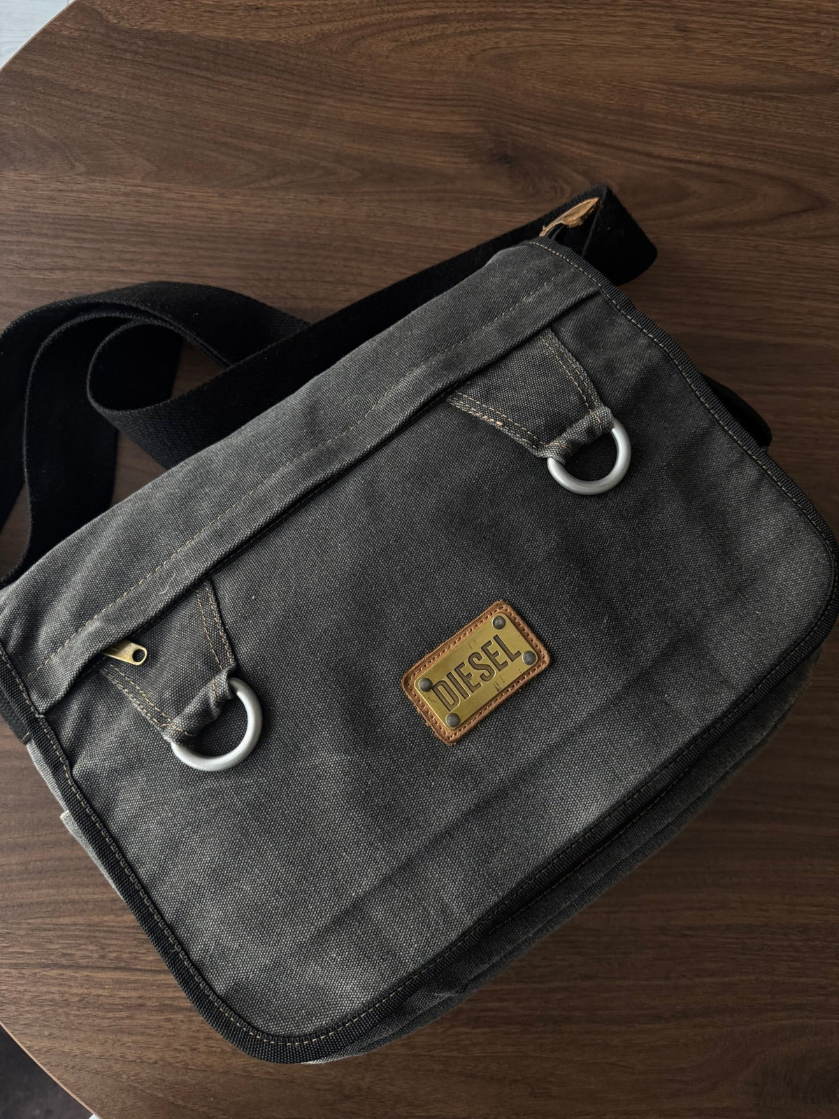 Diesel Geantă Messenger Canvas Gri Vintage - anbracaminte