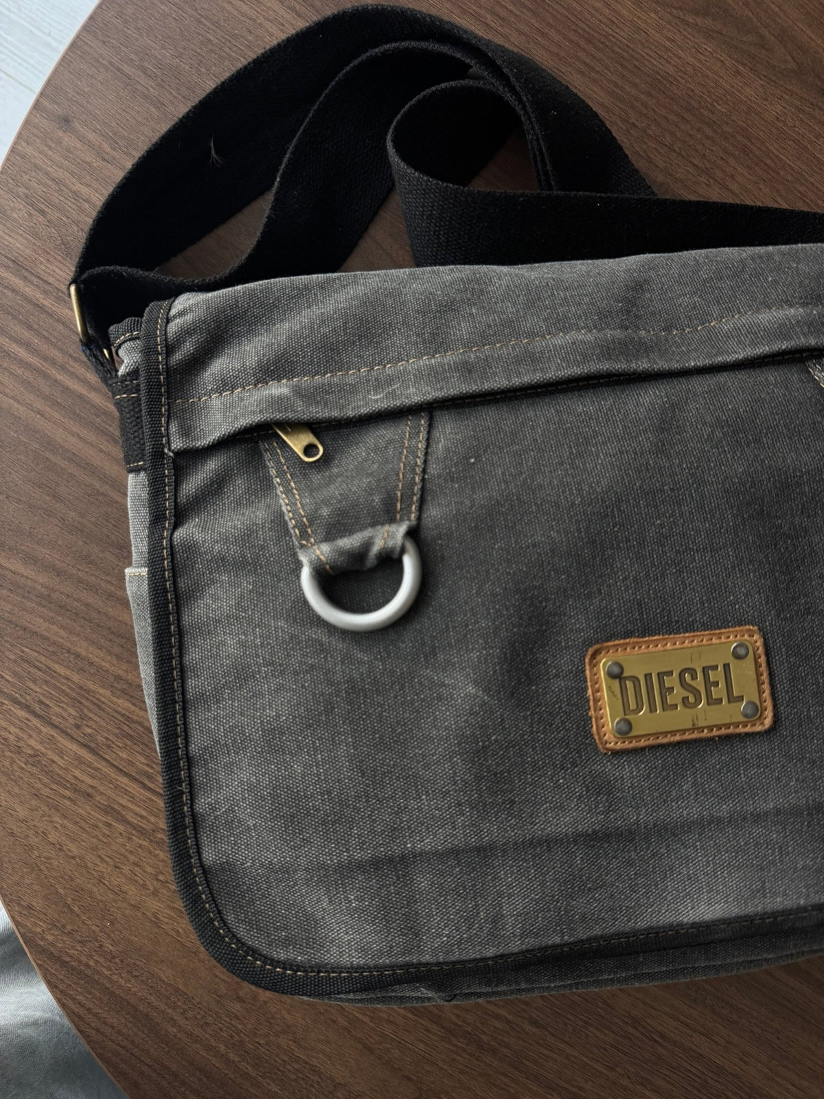 Diesel Geantă Messenger Canvas Gri Vintage - anbracaminte