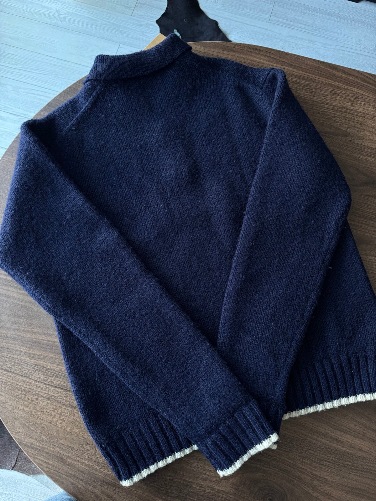 Diesel Pulover Lână Bleumarin Vintage Bărbați | Guler | L - anbracaminte