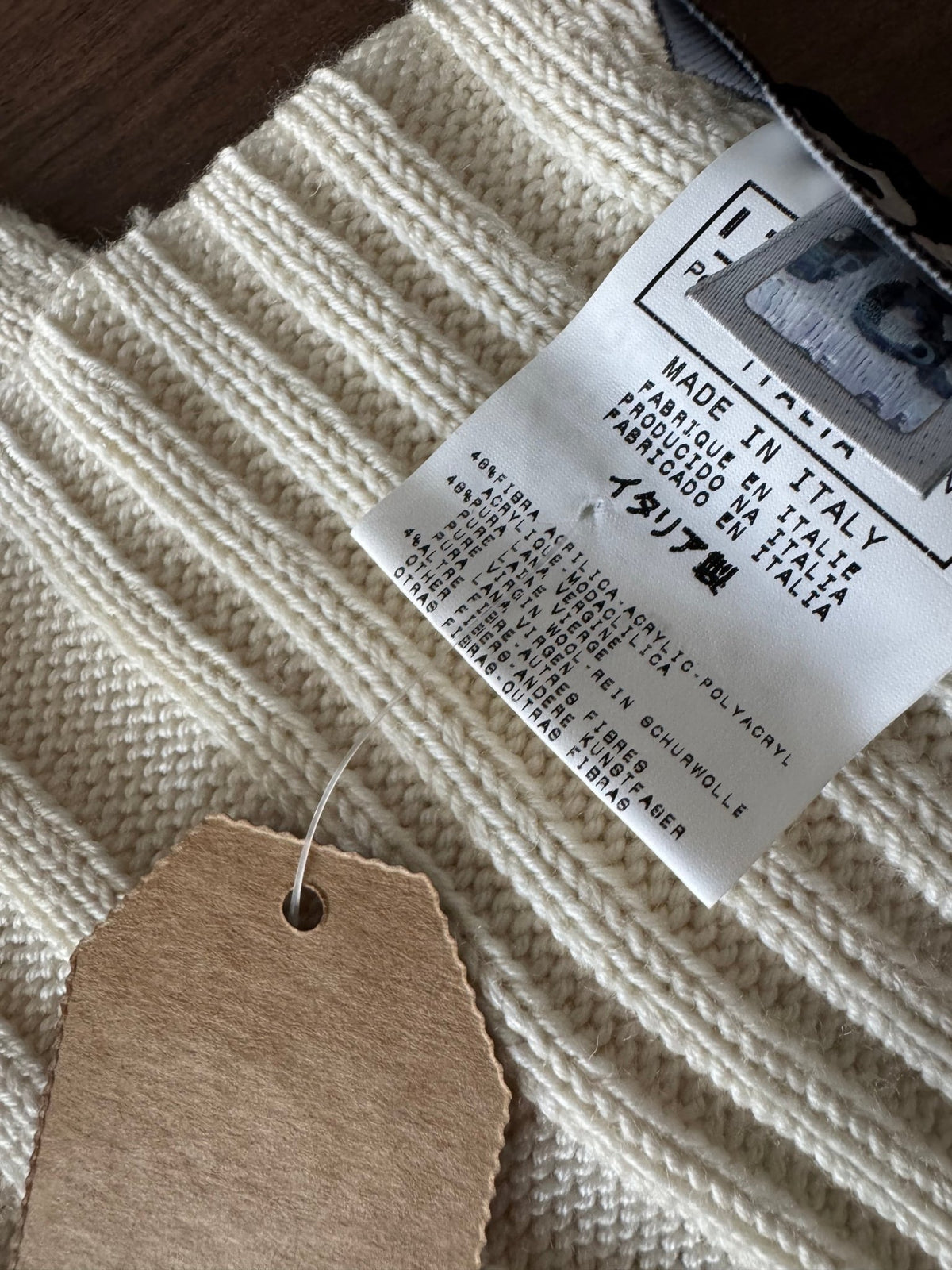 Dolce & Gabbana Fular Alb Y2K | Tricot Reiat | 176 cm - anbracaminte