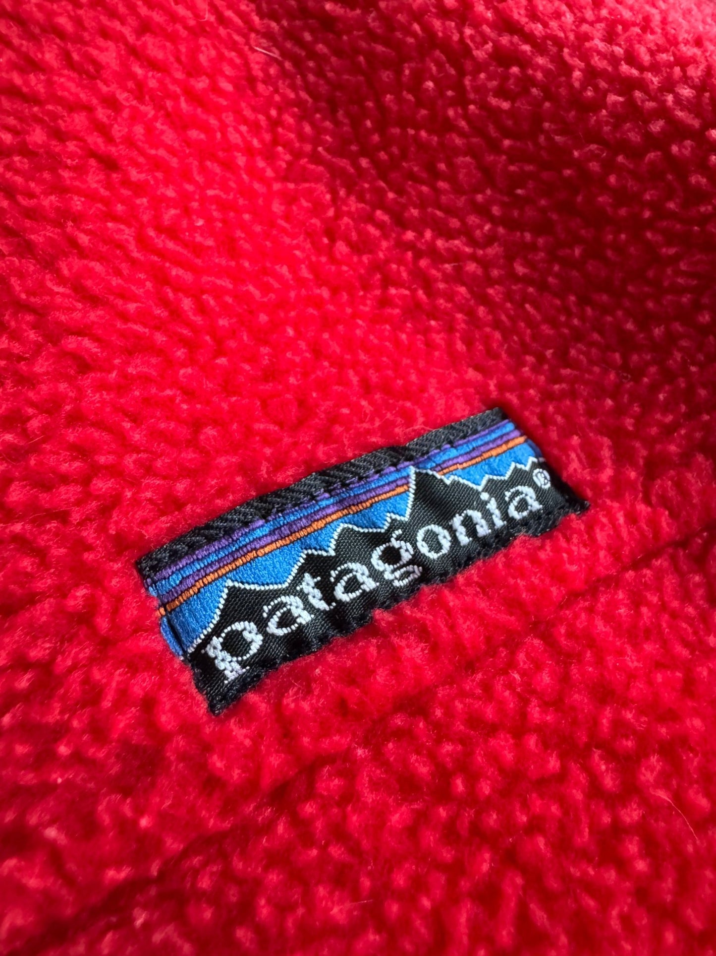 🧥 Fleece Patagonia Vintage Anii ’80 Deep Pile Roșu – Mărime XL Bărbați - anbracaminte