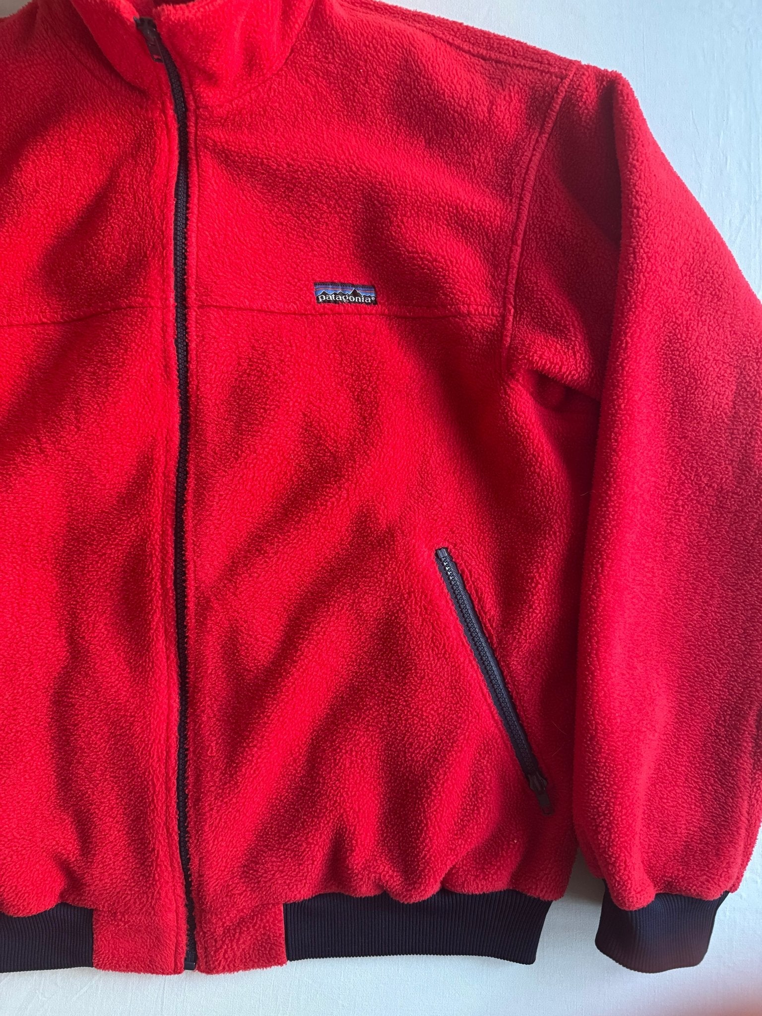 🧥 Fleece Patagonia Vintage Anii ’80 Deep Pile Roșu – Mărime XL Bărbați - anbracaminte