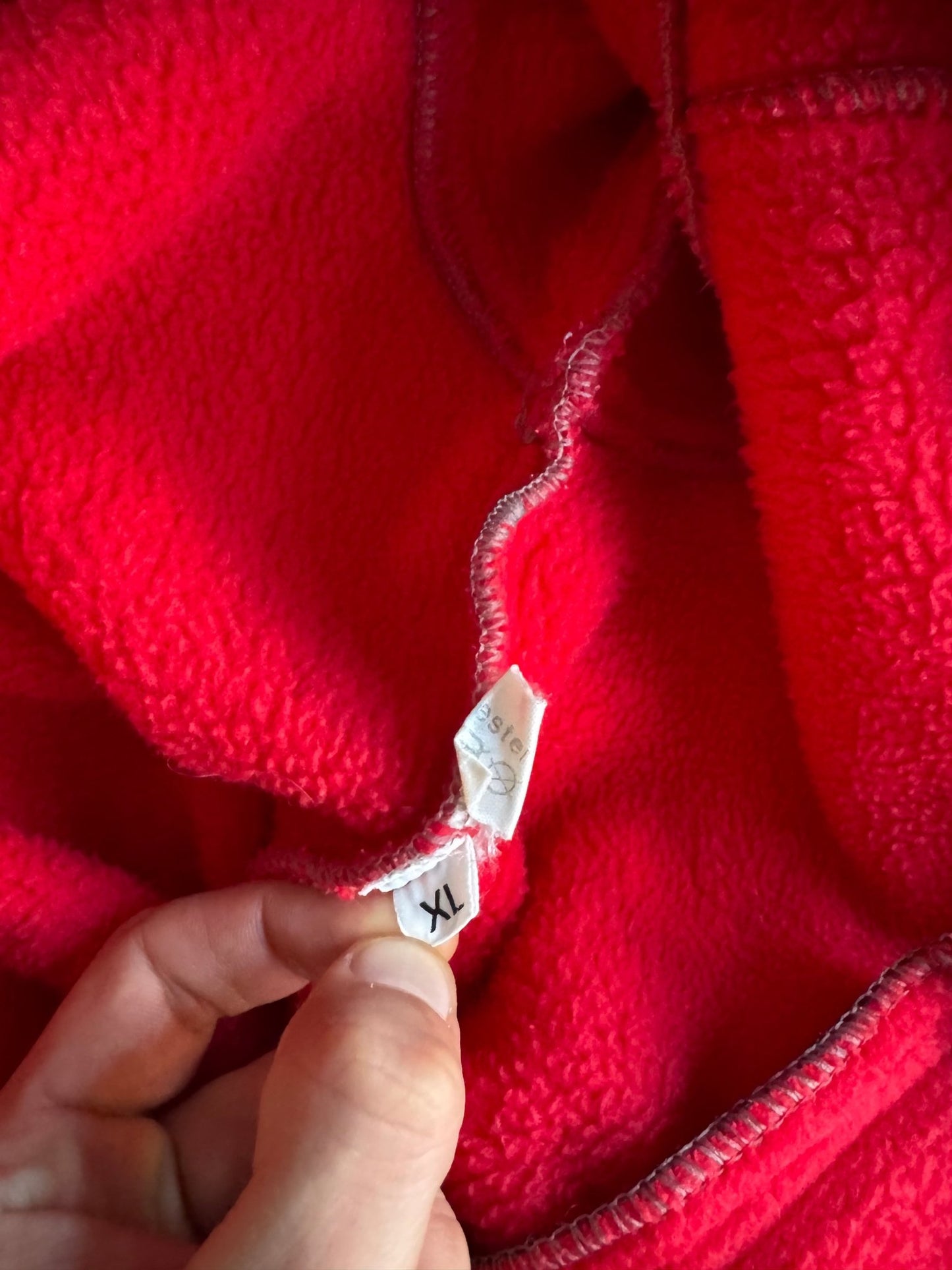 🧥 Fleece Patagonia Vintage Anii ’80 Deep Pile Roșu – Mărime XL Bărbați - anbracaminte