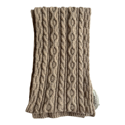 🧣 Fular Vintage Aran Sweater Market Oatmeal Brown din Lână Merino - anbracaminte
